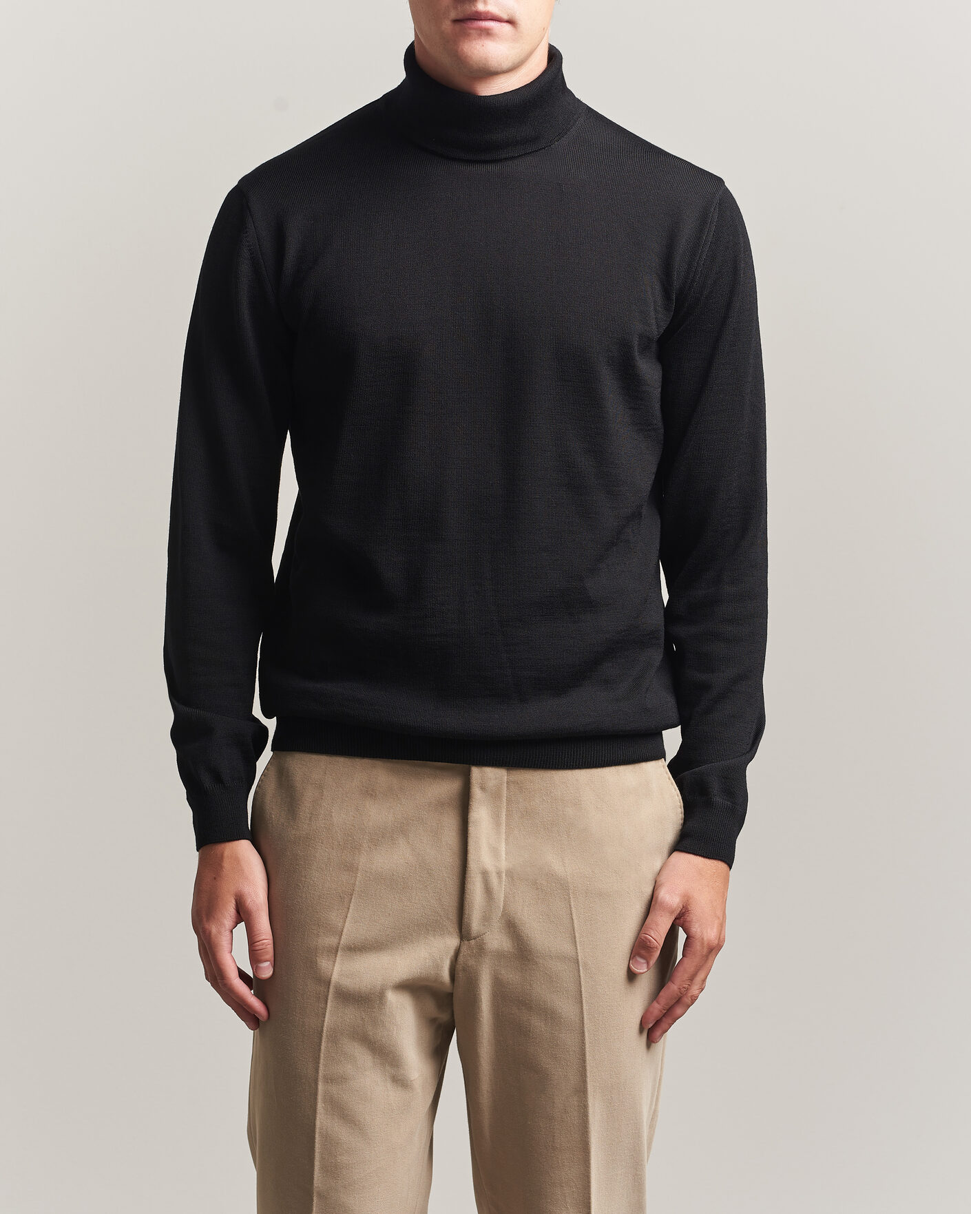 Herre | Trøjer | Stenströms | Merino Rollneck Black