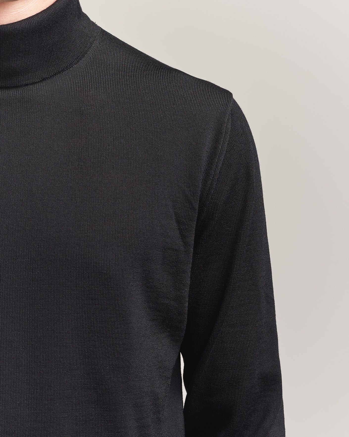 Herre | Trøjer | Stenströms | Merino Rollneck Black