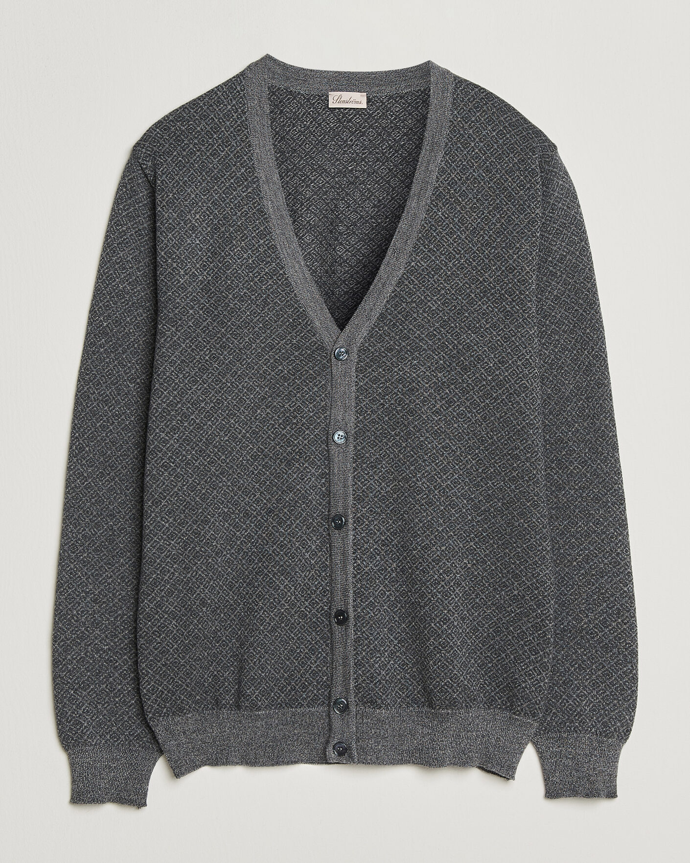 Herre | Trøjer | Stenströms | Merino Jaquard Cardigan Dark Grey