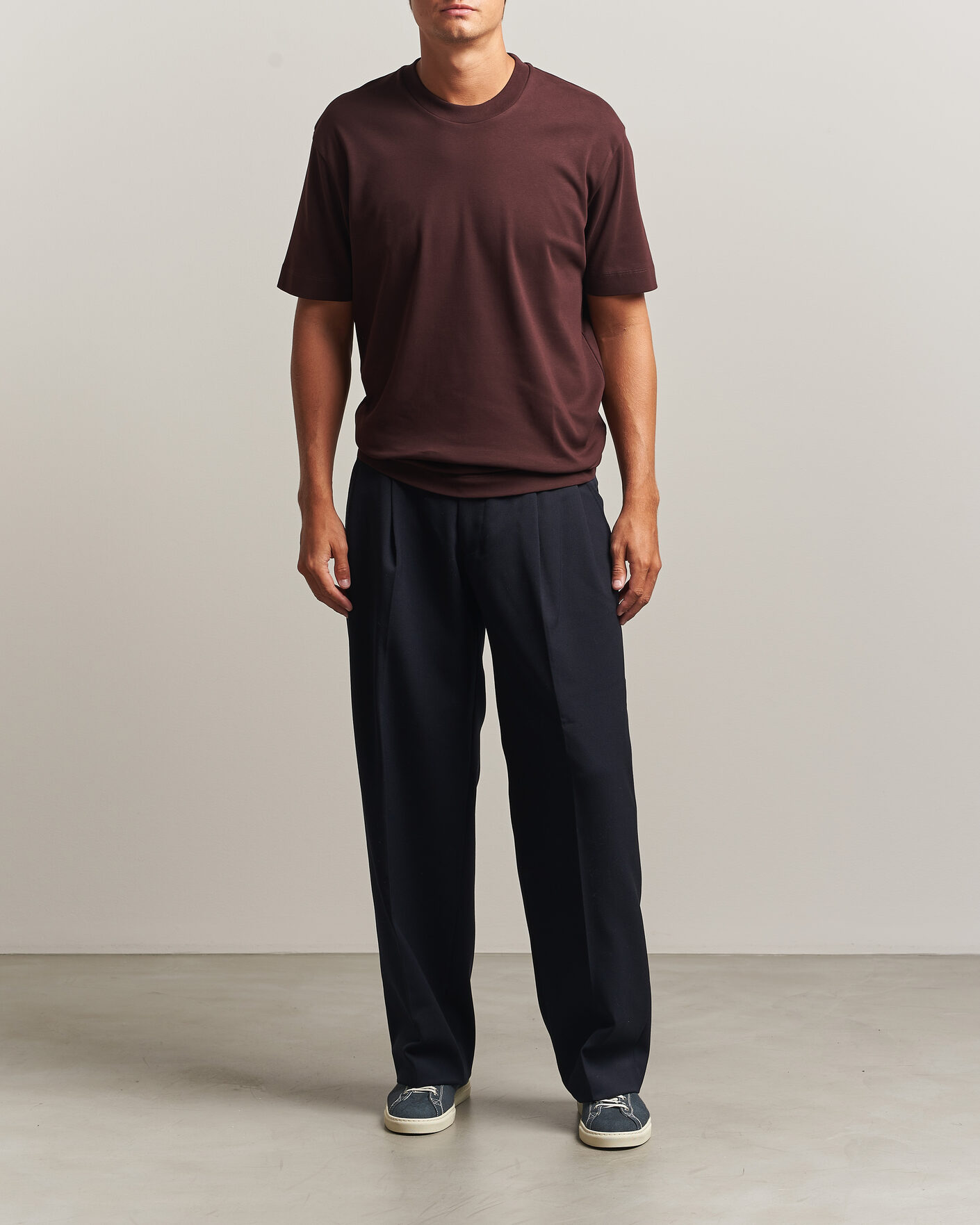 Herre | T-Shirts | Sunspel | Heavy Weight Supima Cotton T-Shirt Dark Brown