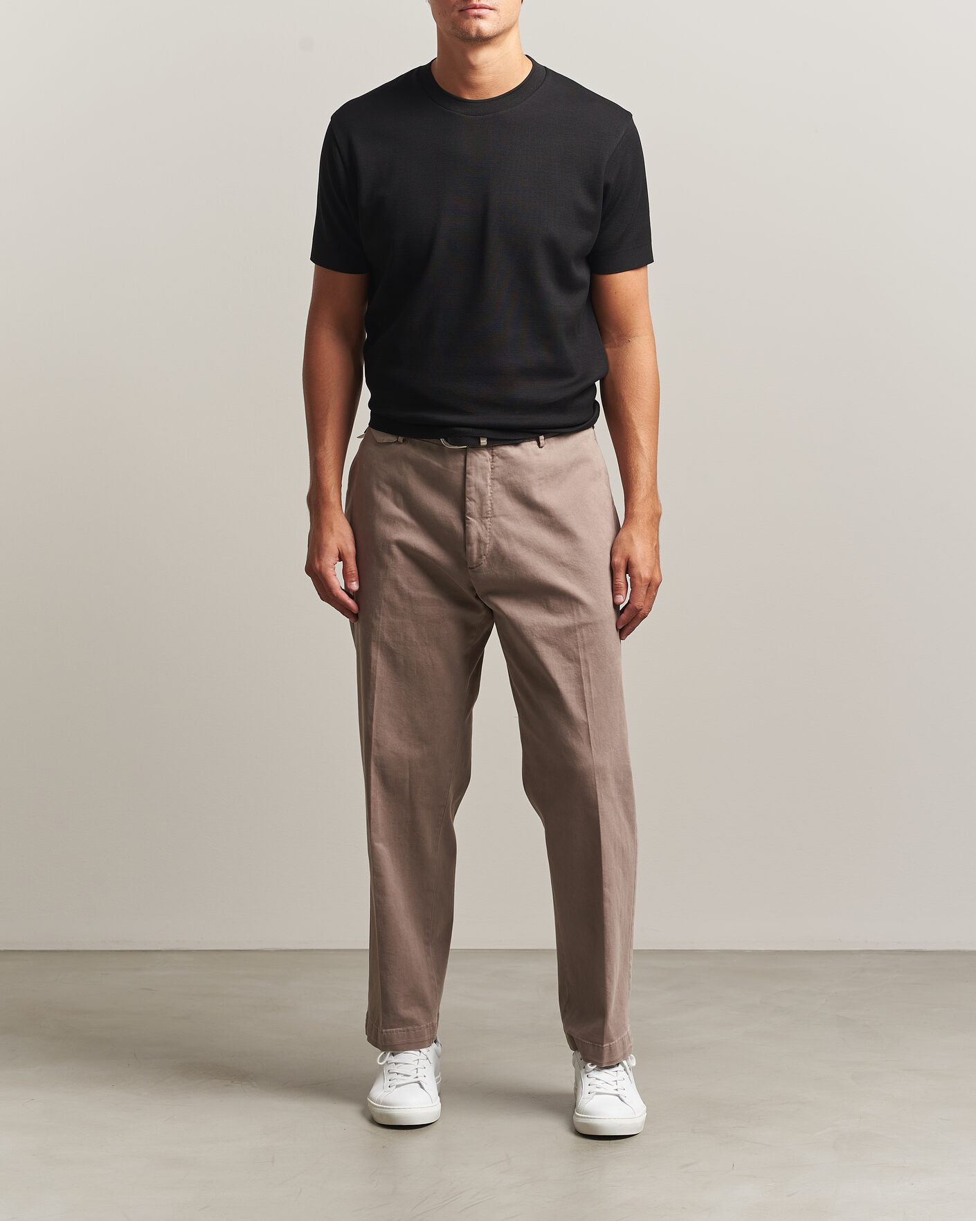 Herre | T-Shirts | Sunspel | Cotton Piquet T-Shirt Black