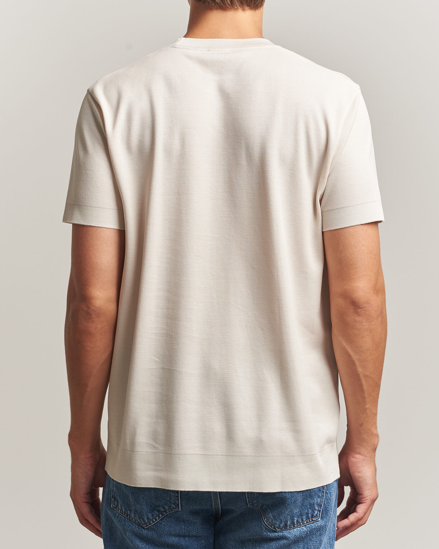 Herre | T-Shirts | Sunspel | Cotton Piquet T-Shirt Swansdown