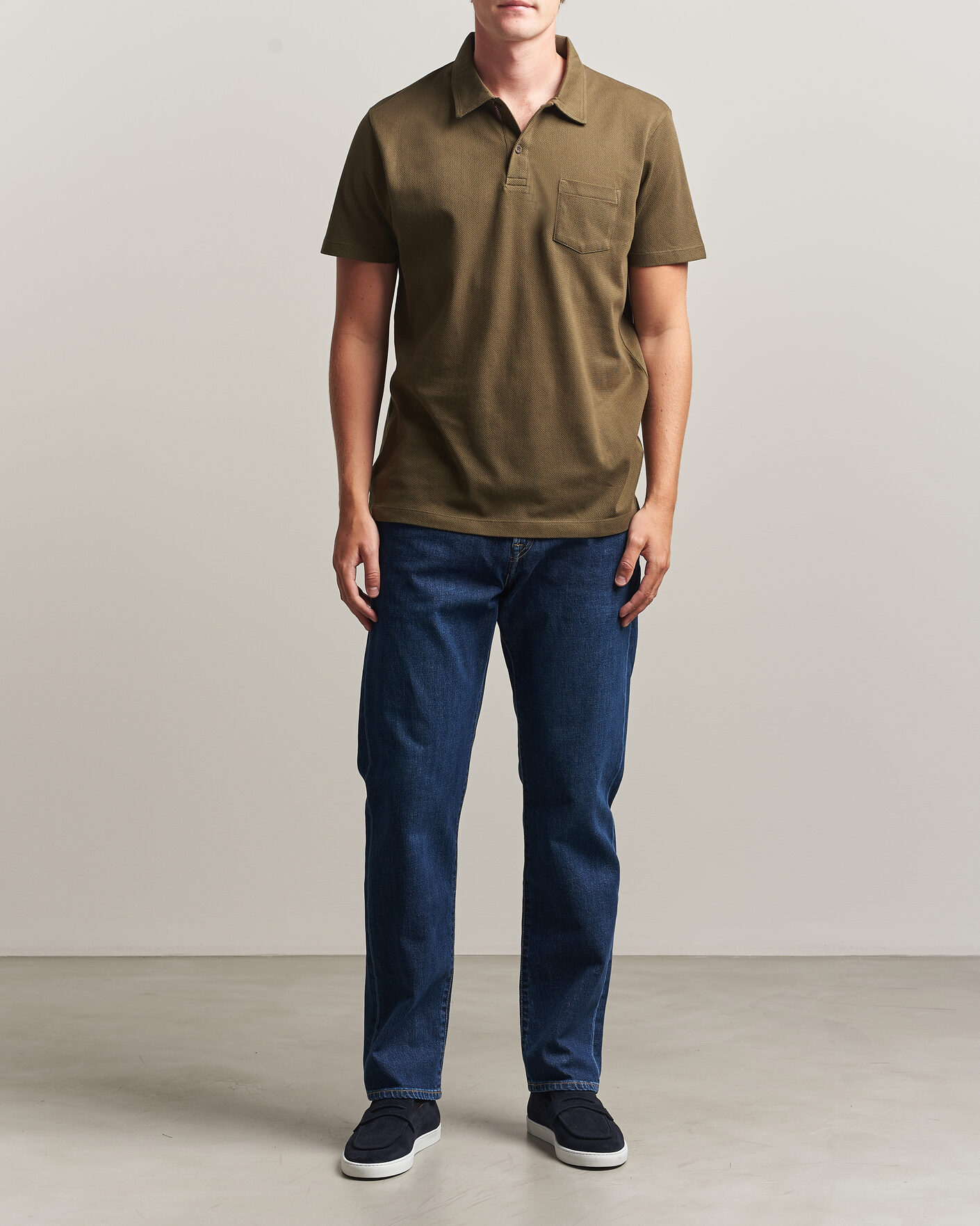Herre | Polotrøjer | Sunspel | Riviera Polo Shirt Loden Green