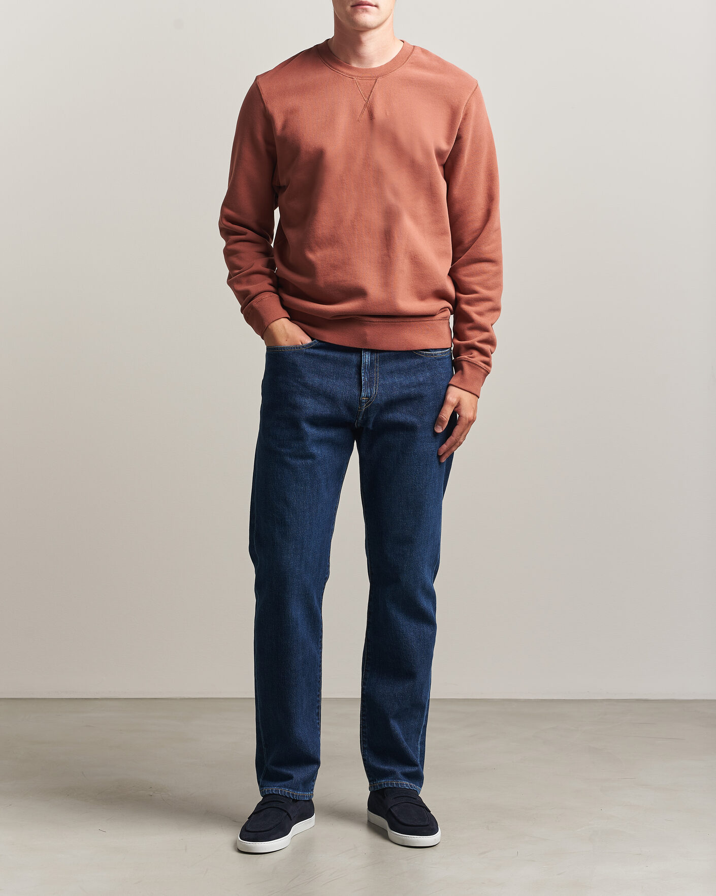 Herre | Trøjer | Sunspel | Loopback Sweatshirt Dark Tabacco