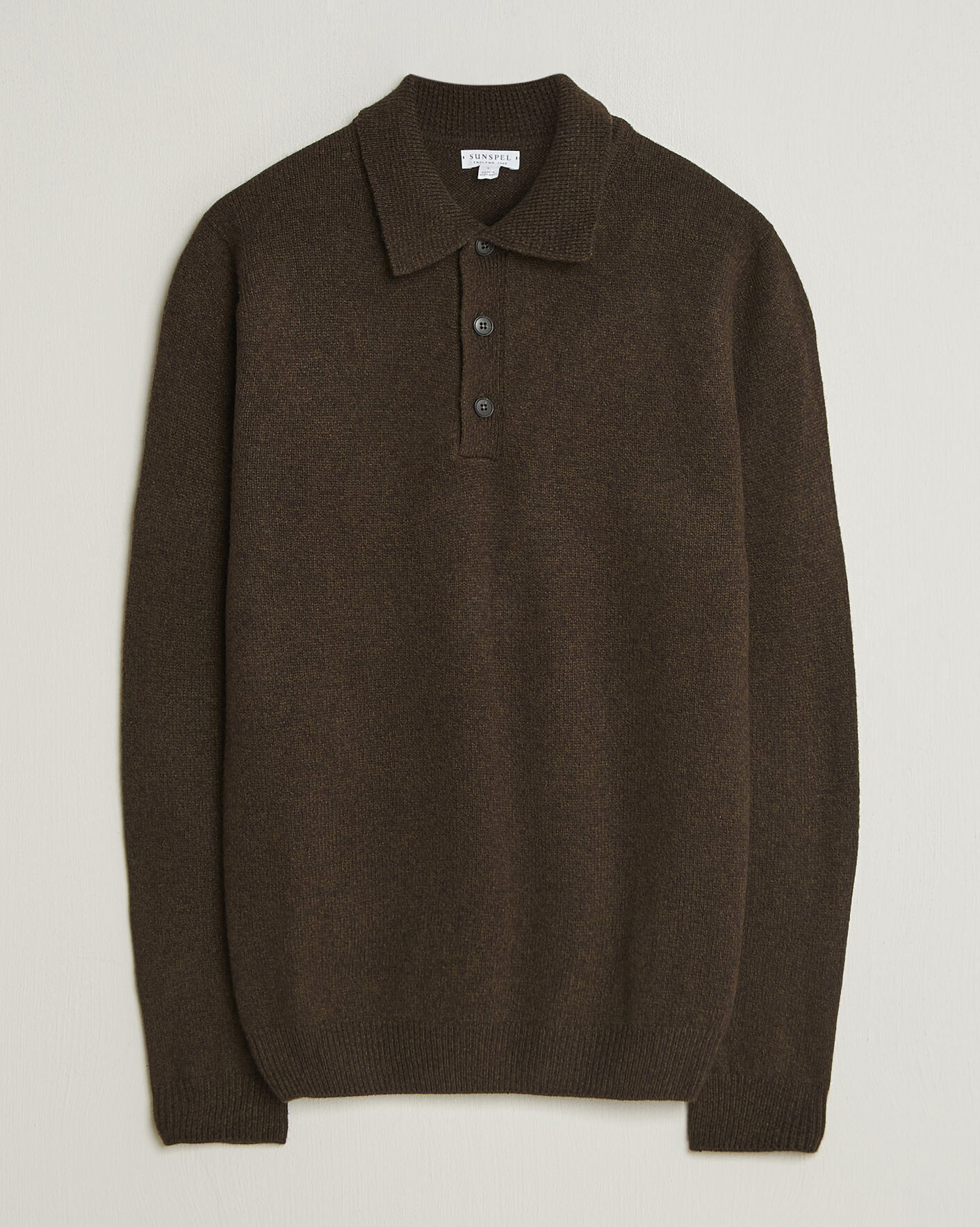 Herre | Trøjer | Sunspel | Lambswool Poloshirt Loden Twist