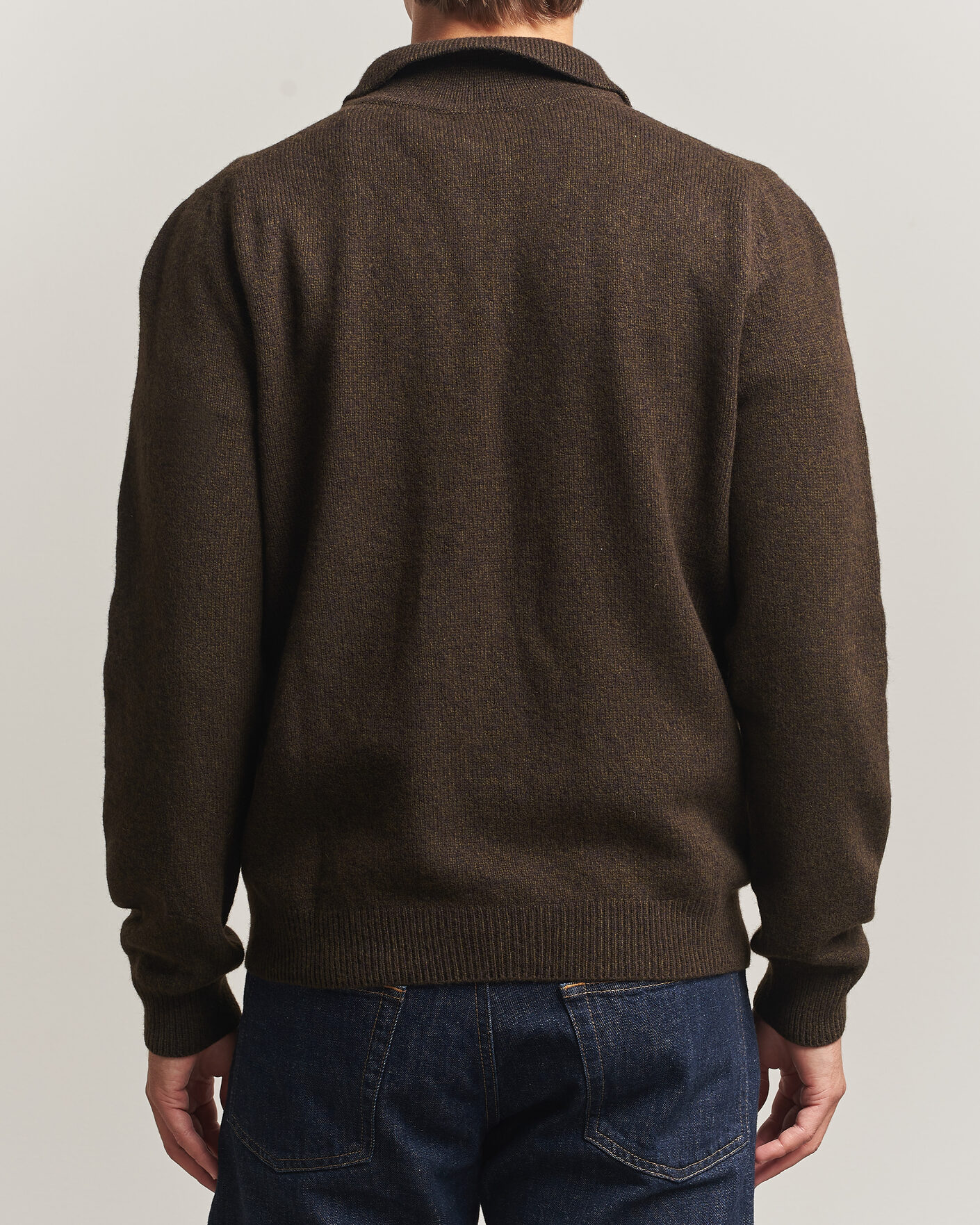 Herre | Trøjer | Sunspel | Lambswool Poloshirt Loden Twist