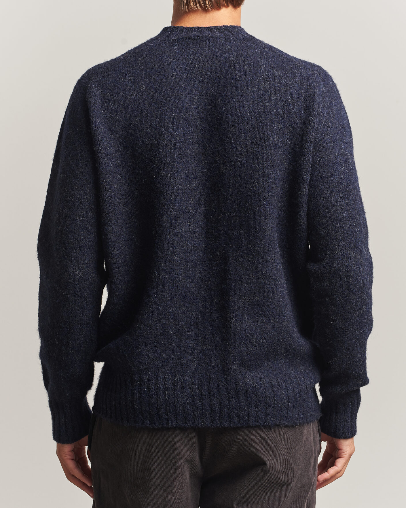 Herre | Trøjer | Sunspel | Brushed Shetland Crew Neck Dark Navy
