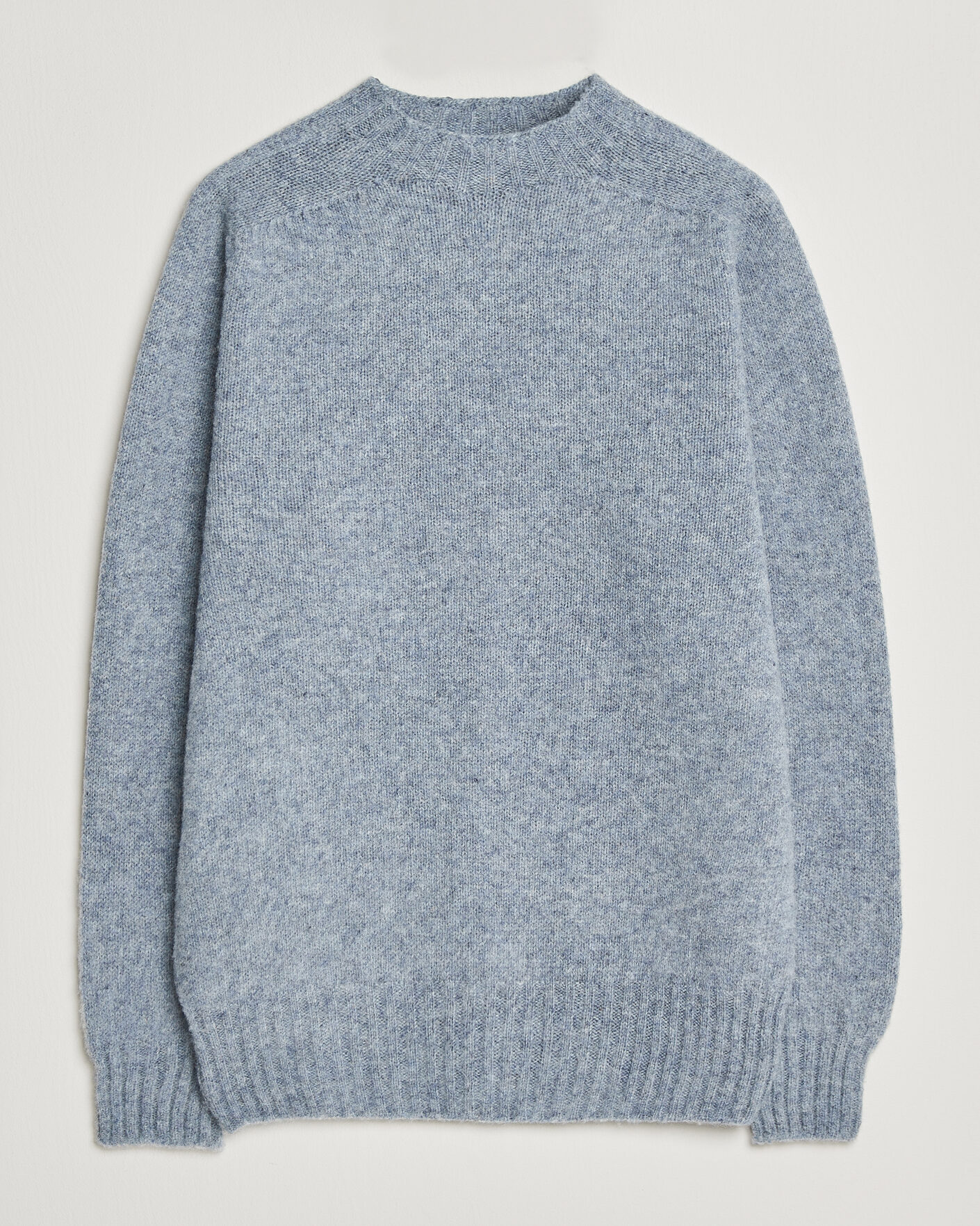 Herre | Trøjer | Sunspel | Brushed Shetland Crew Neck Powder Blue