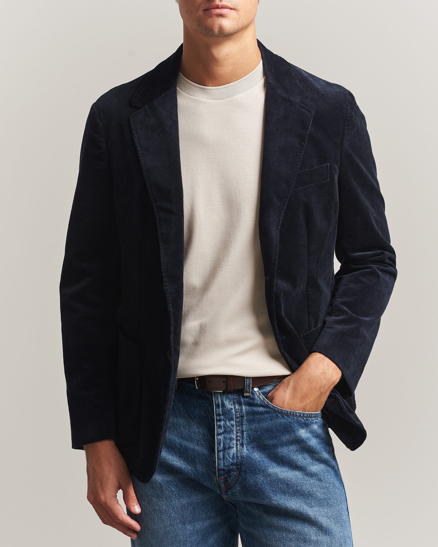Herre | Blazere & jakker | Sunspel | Relaxed Corduroy Blazer Navy