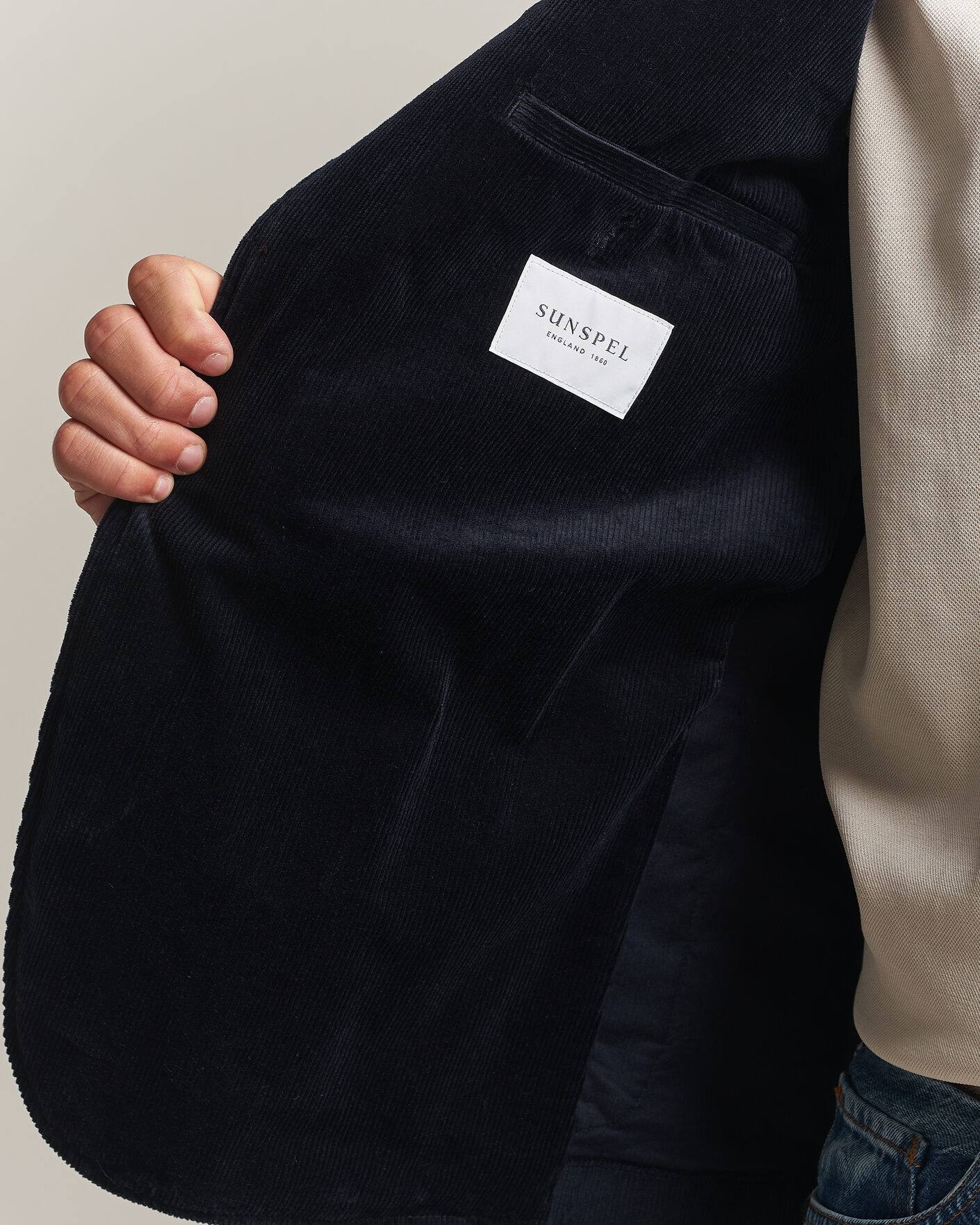 Herre | Blazere & jakker | Sunspel | Relaxed Corduroy Blazer Navy