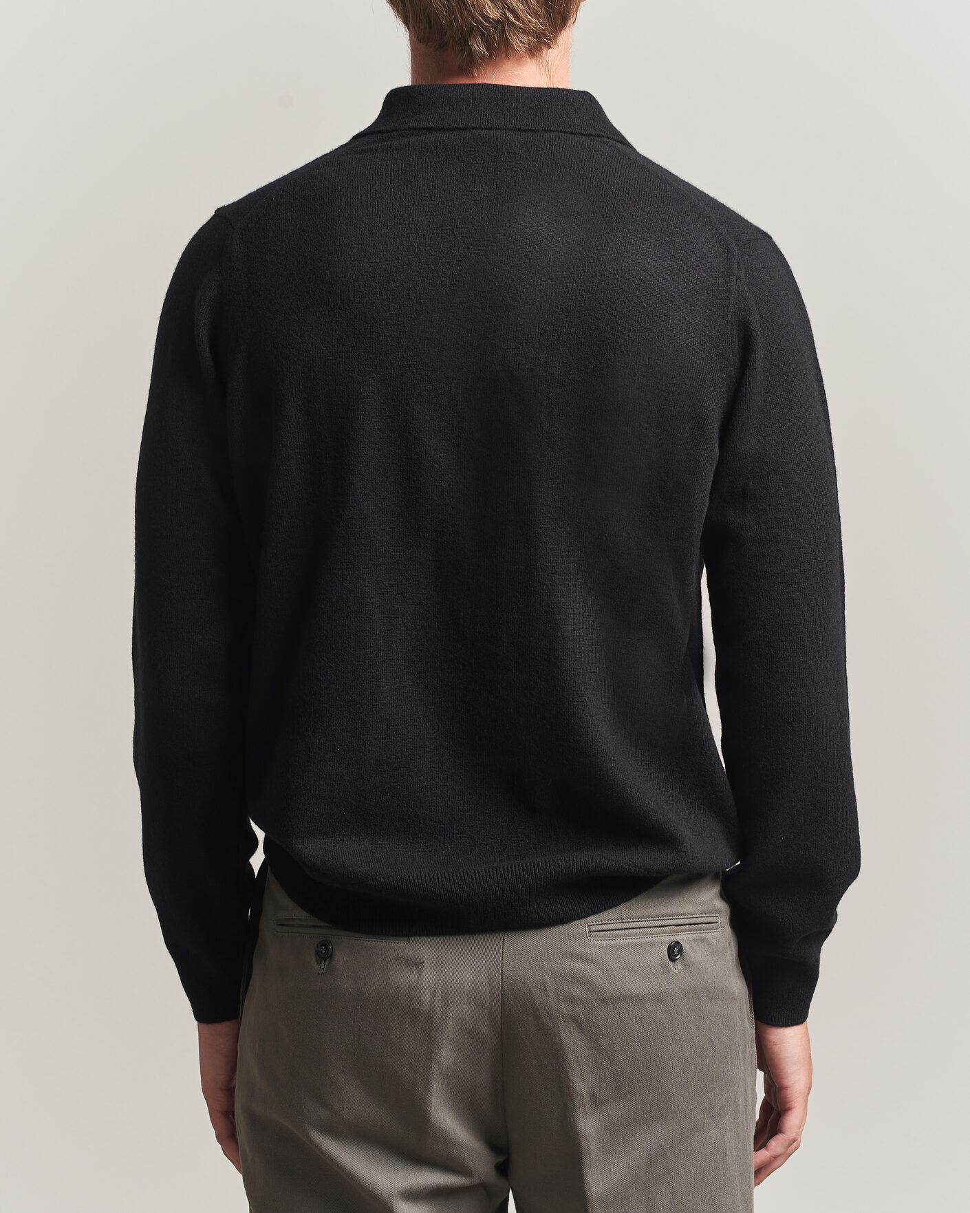 Herre | Trøjer | Sunspel | Cashmere Polo Black