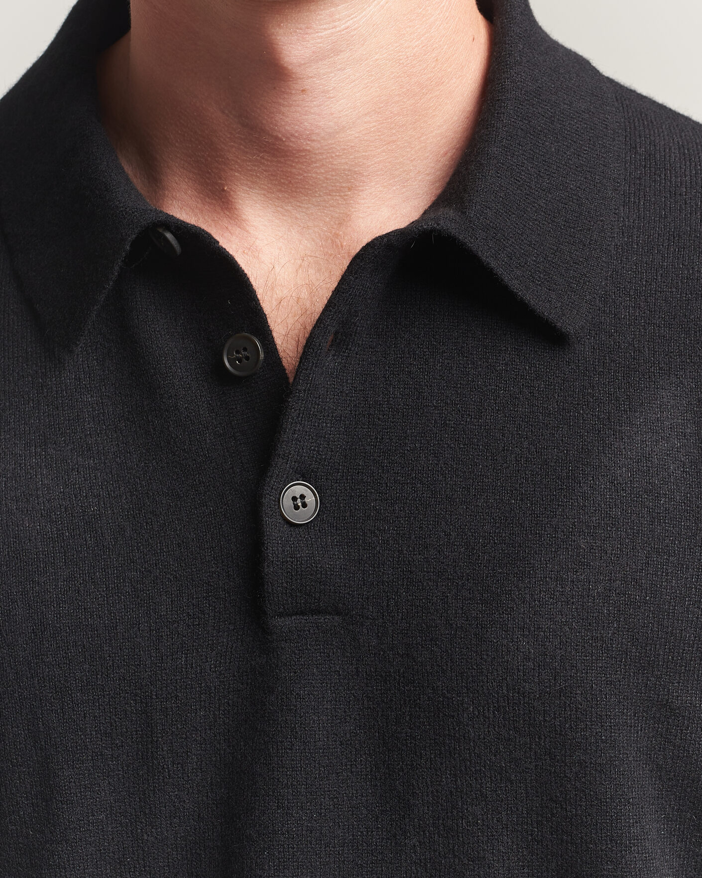 Herre | Trøjer | Sunspel | Cashmere Polo Black