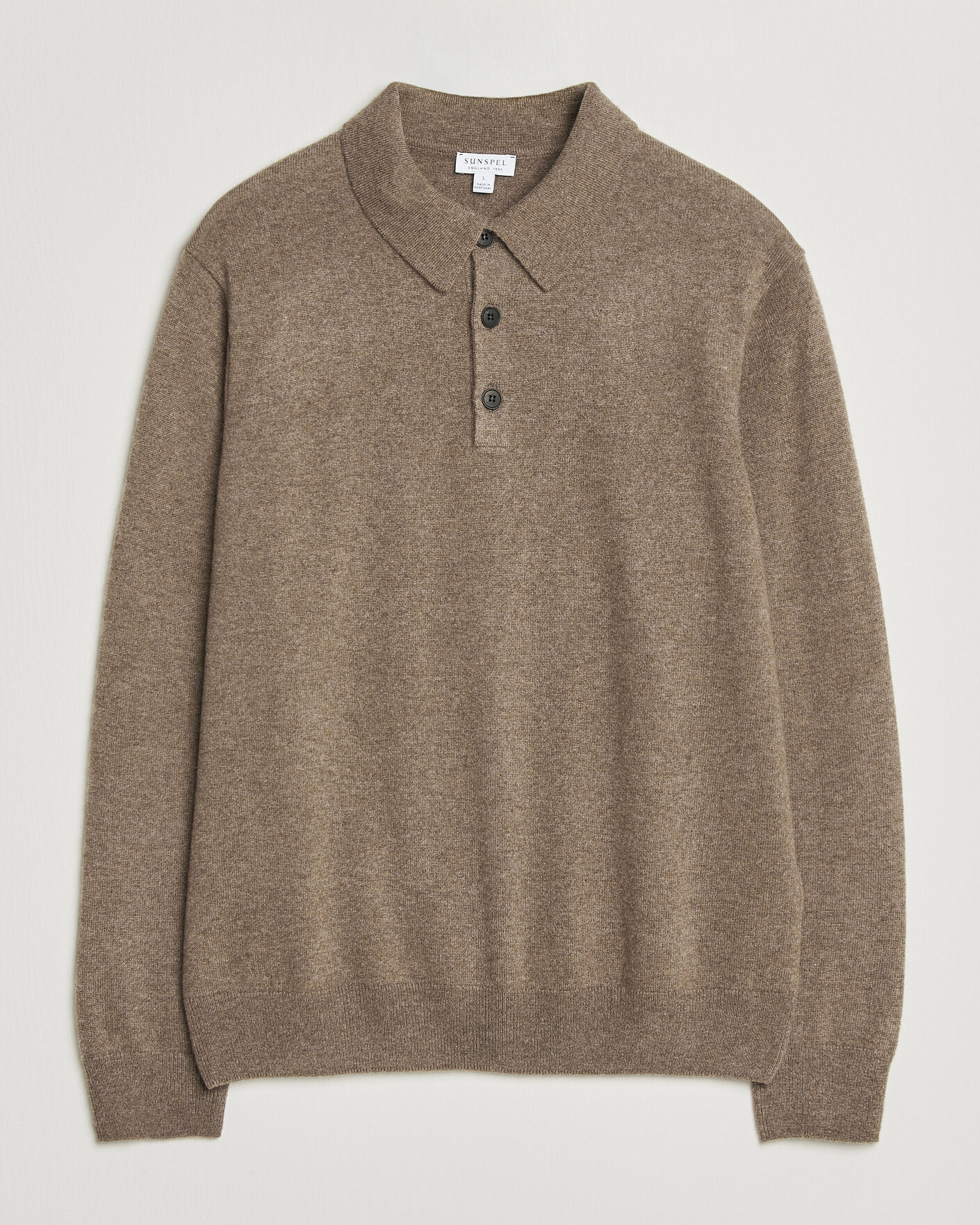 Herre | Trøjer | Sunspel | Cashmere Polo Taupe