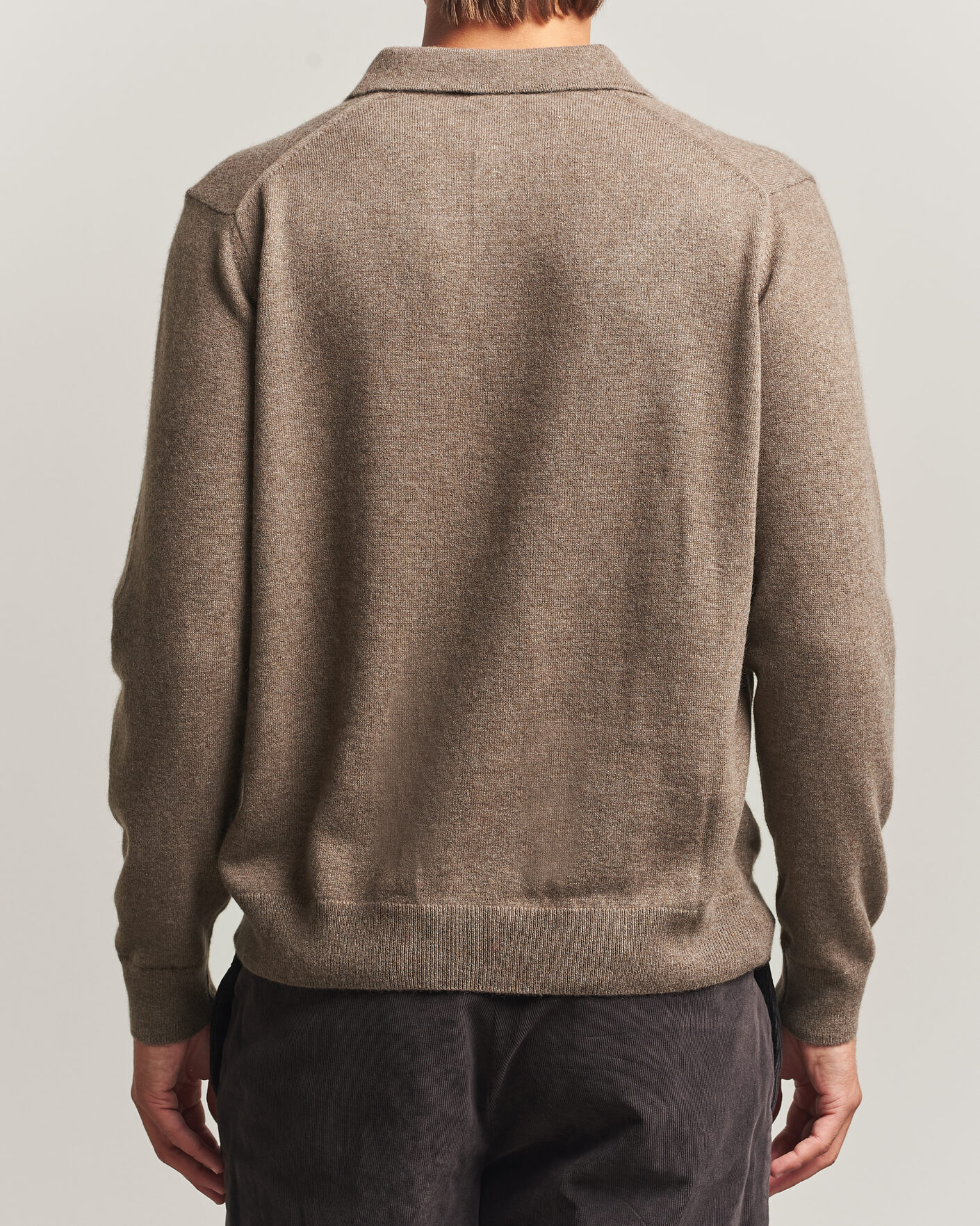 Herre | Trøjer | Sunspel | Cashmere Polo Taupe