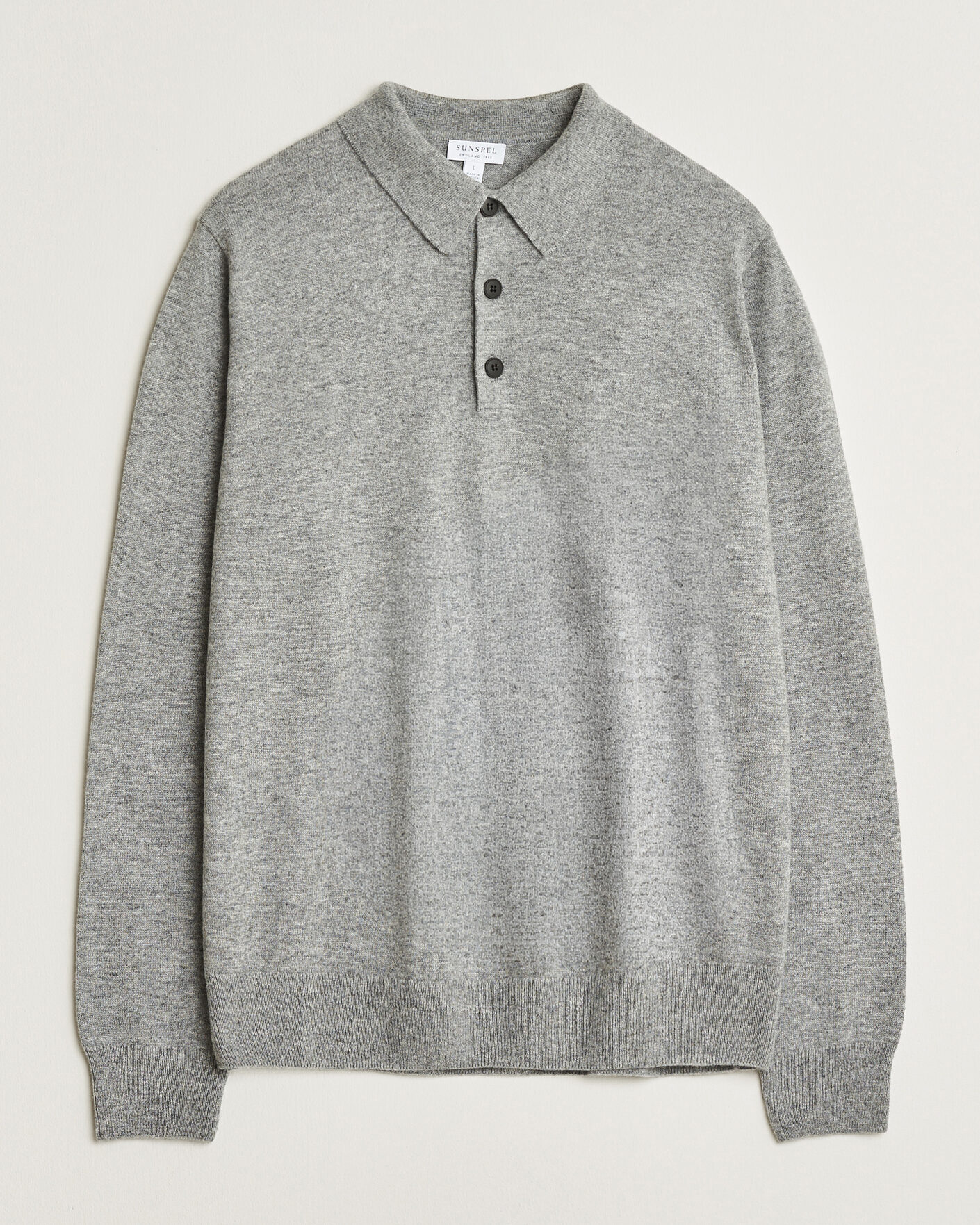 Herre | Trøjer | Sunspel | Cashmere Polo Grey Melange