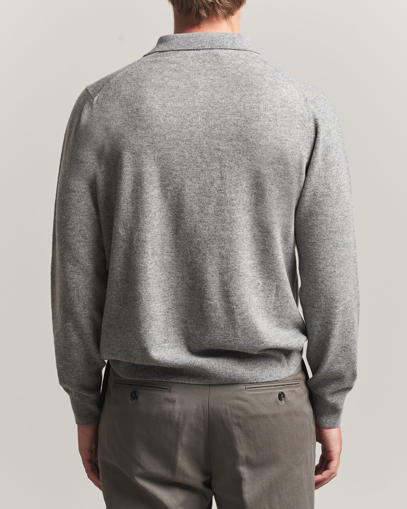 Herre | Trøjer | Sunspel | Cashmere Polo Grey Melange