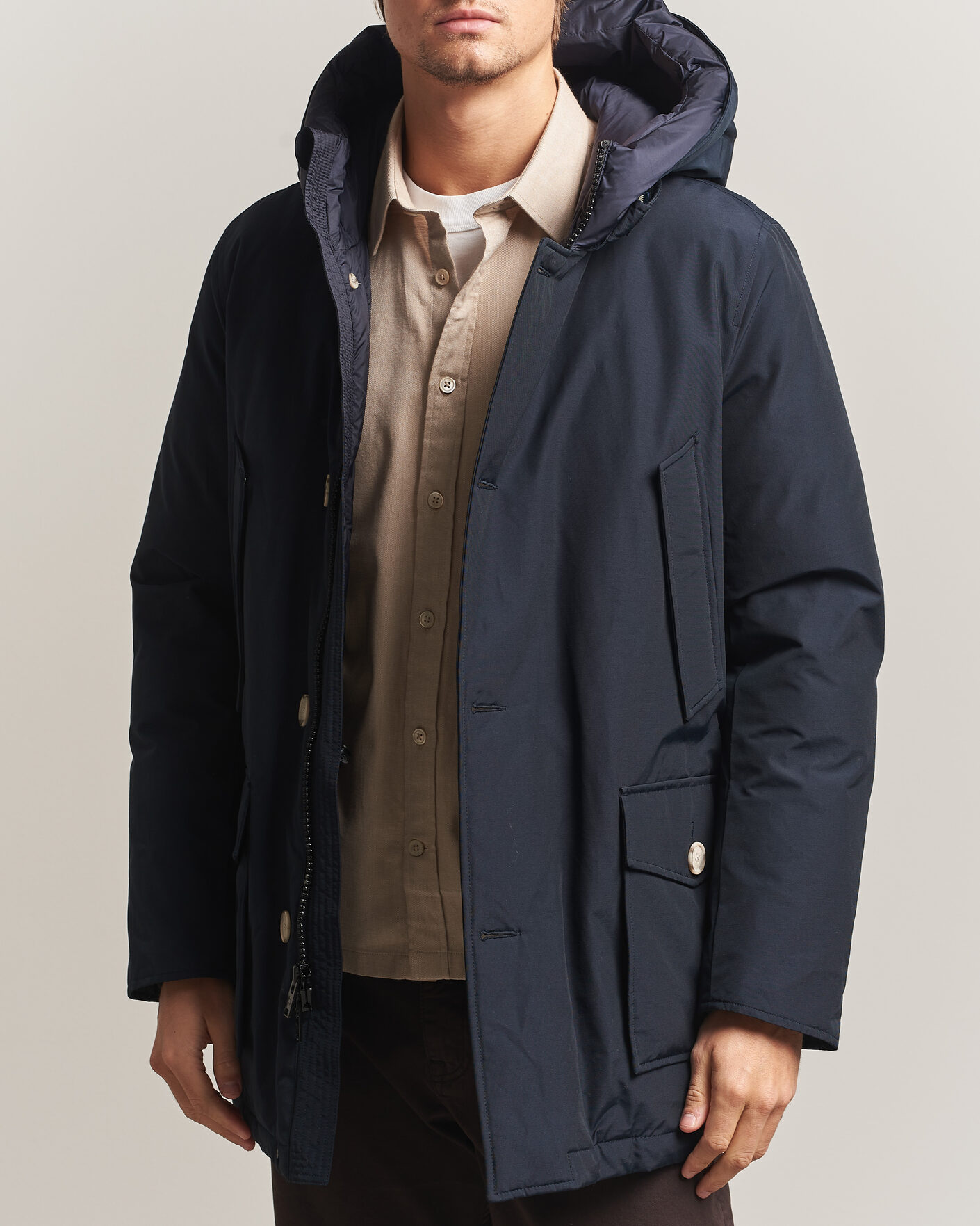 Herre | Jakker | Woolrich | Arctic Parka No Fur Melton Blue