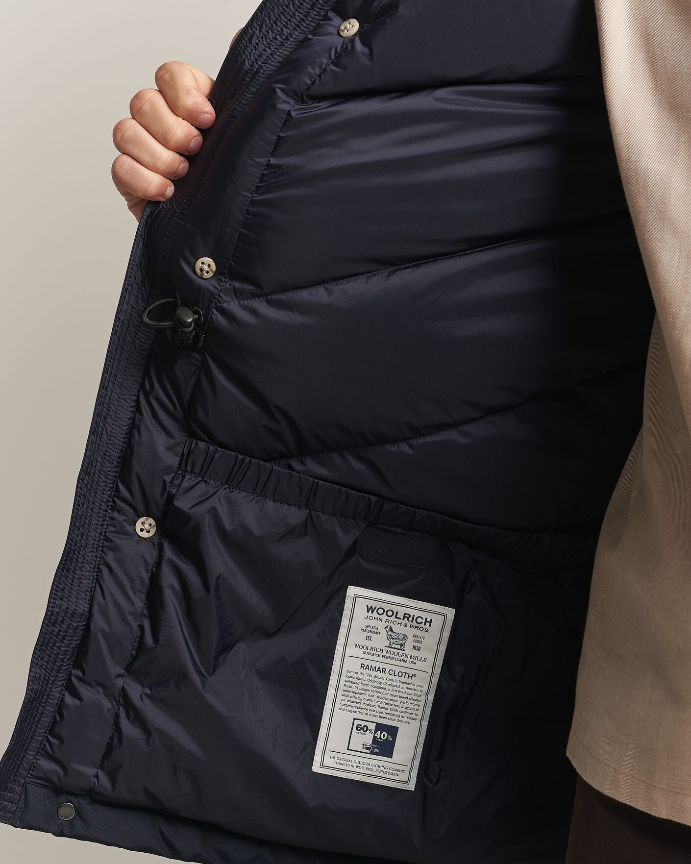 Herre | Jakker | Woolrich | Arctic Parka No Fur Melton Blue