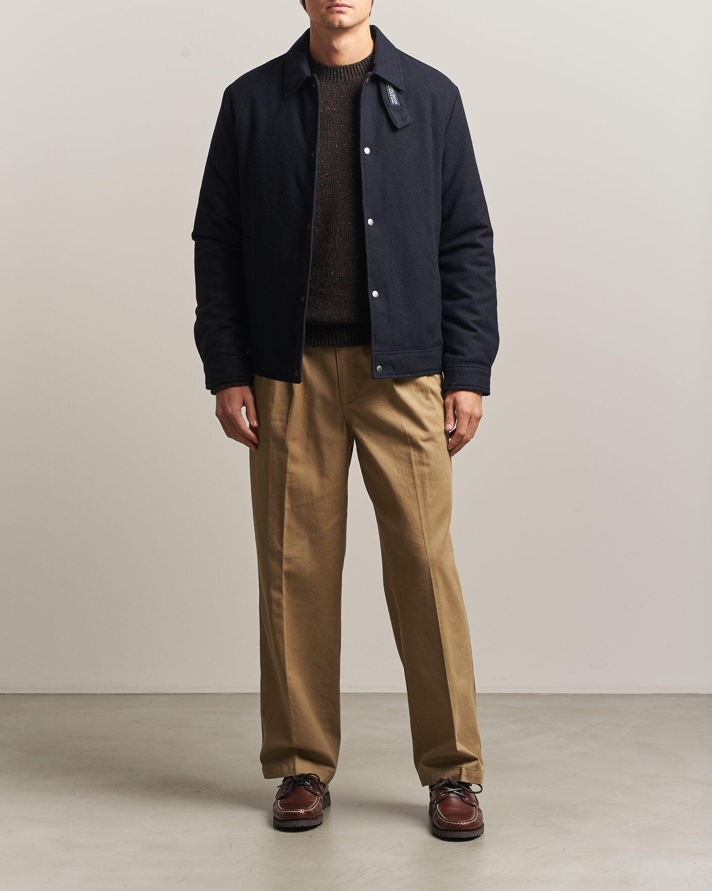 Herre | Jakker | Woolrich | Wool Light Padded Keating Shirt Jacket Melton Blue