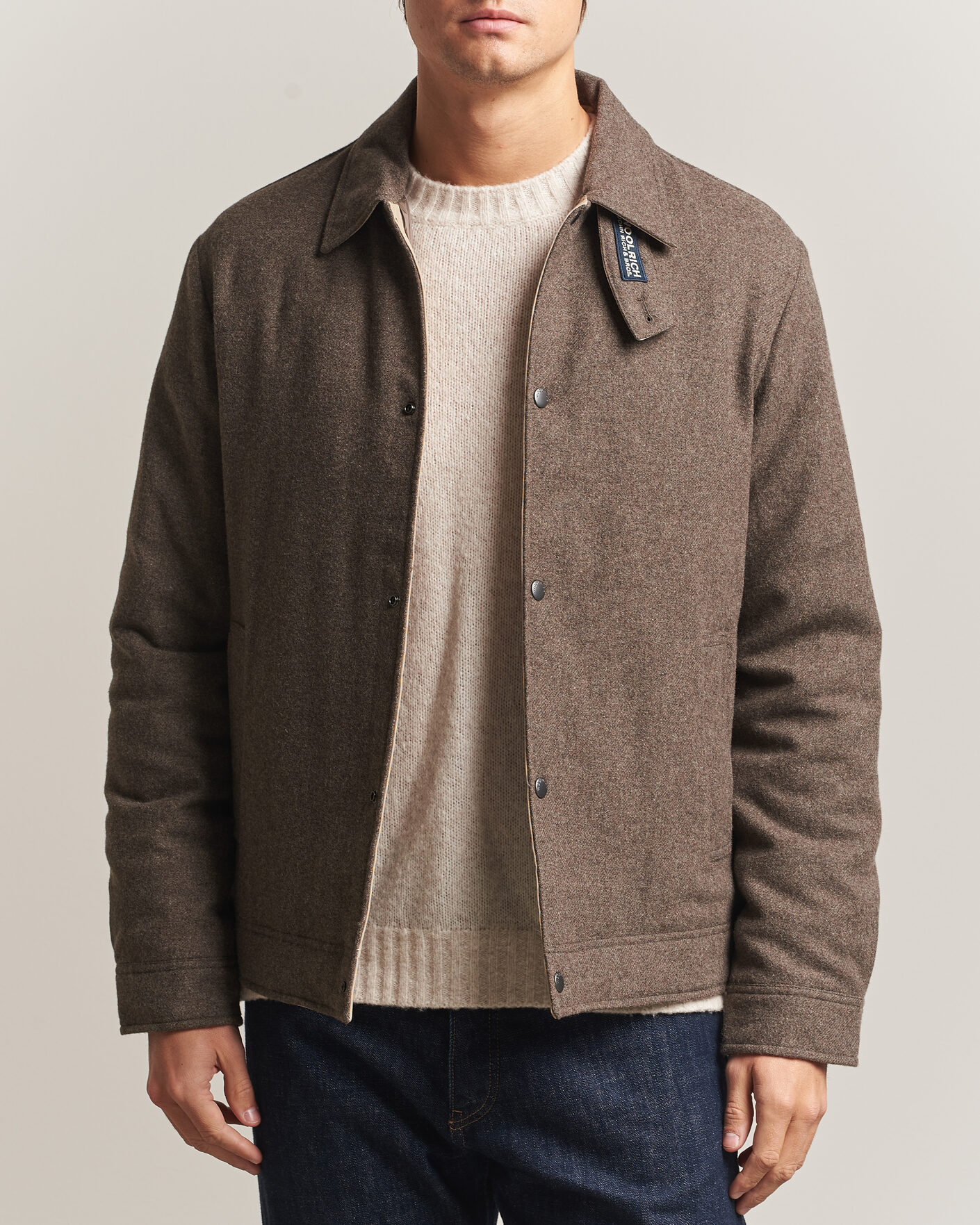 Herre | Jakker | Woolrich | Wool Light Padded Keating Shirt Jacket Falcon
