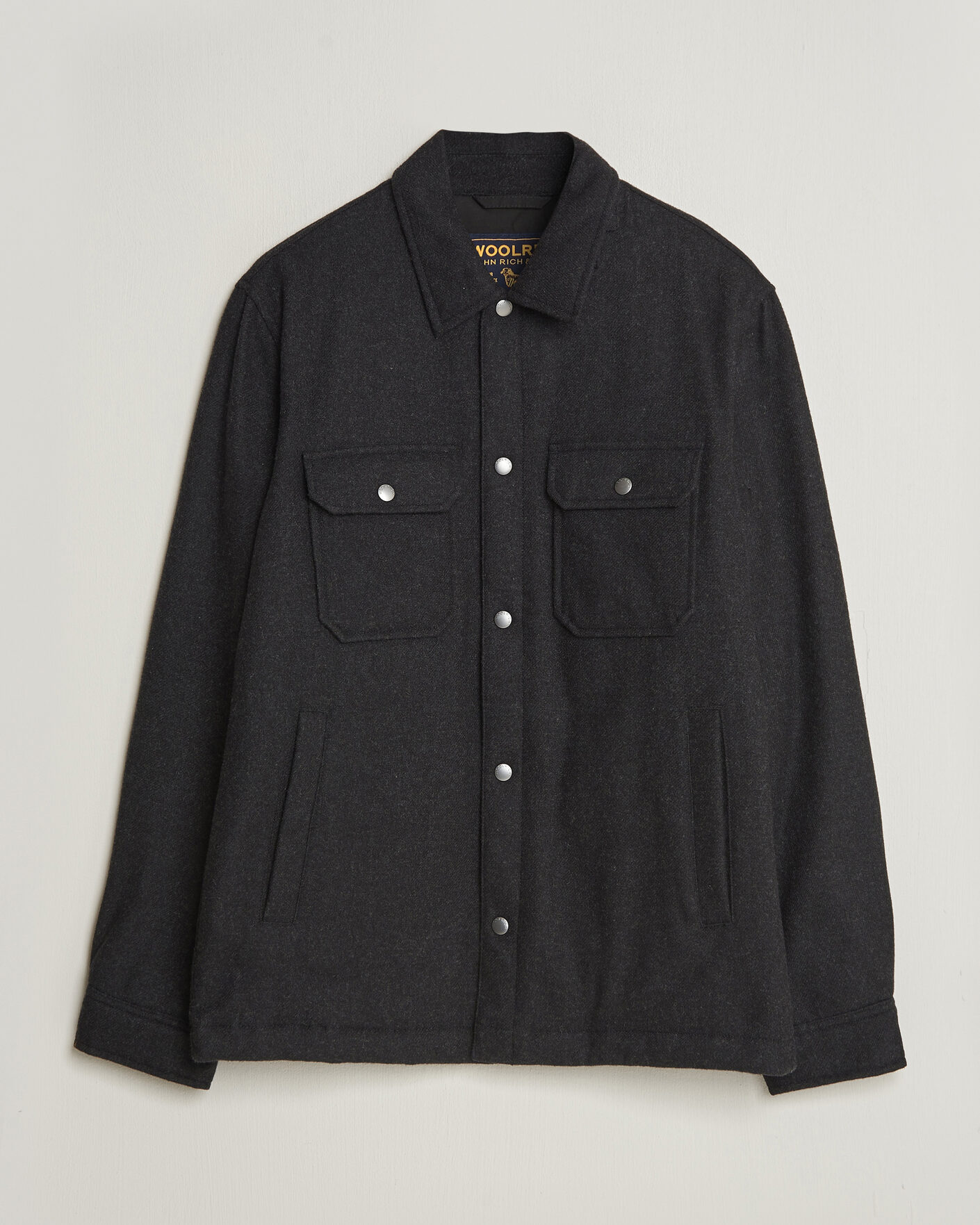 Herre | Jakker | Woolrich | Alaskan Wool Light Padded Shirt Jacket Faded Black