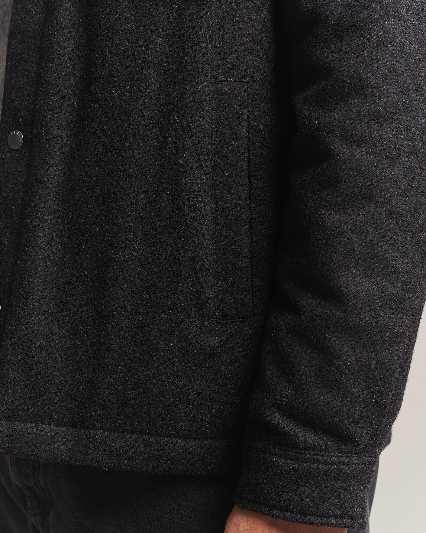Herre | Jakker | Woolrich | Alaskan Wool Light Padded Shirt Jacket Faded Black