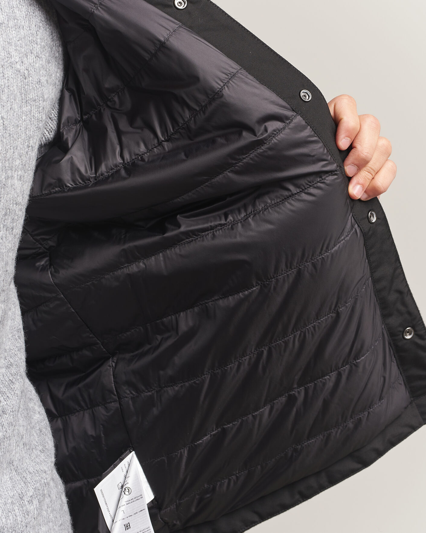 Herre | Jakker | Woolrich | Alaskan Wool Light Padded Shirt Jacket Faded Black