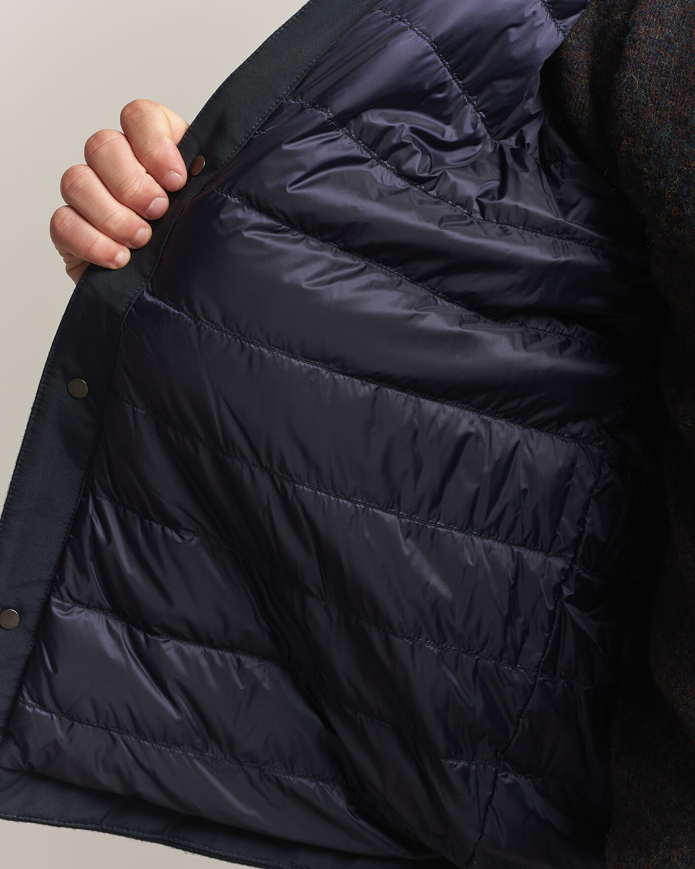 Herre | Jakker | Woolrich | Alaskan Wool Light Padded Shirt Jacket Melton Blue
