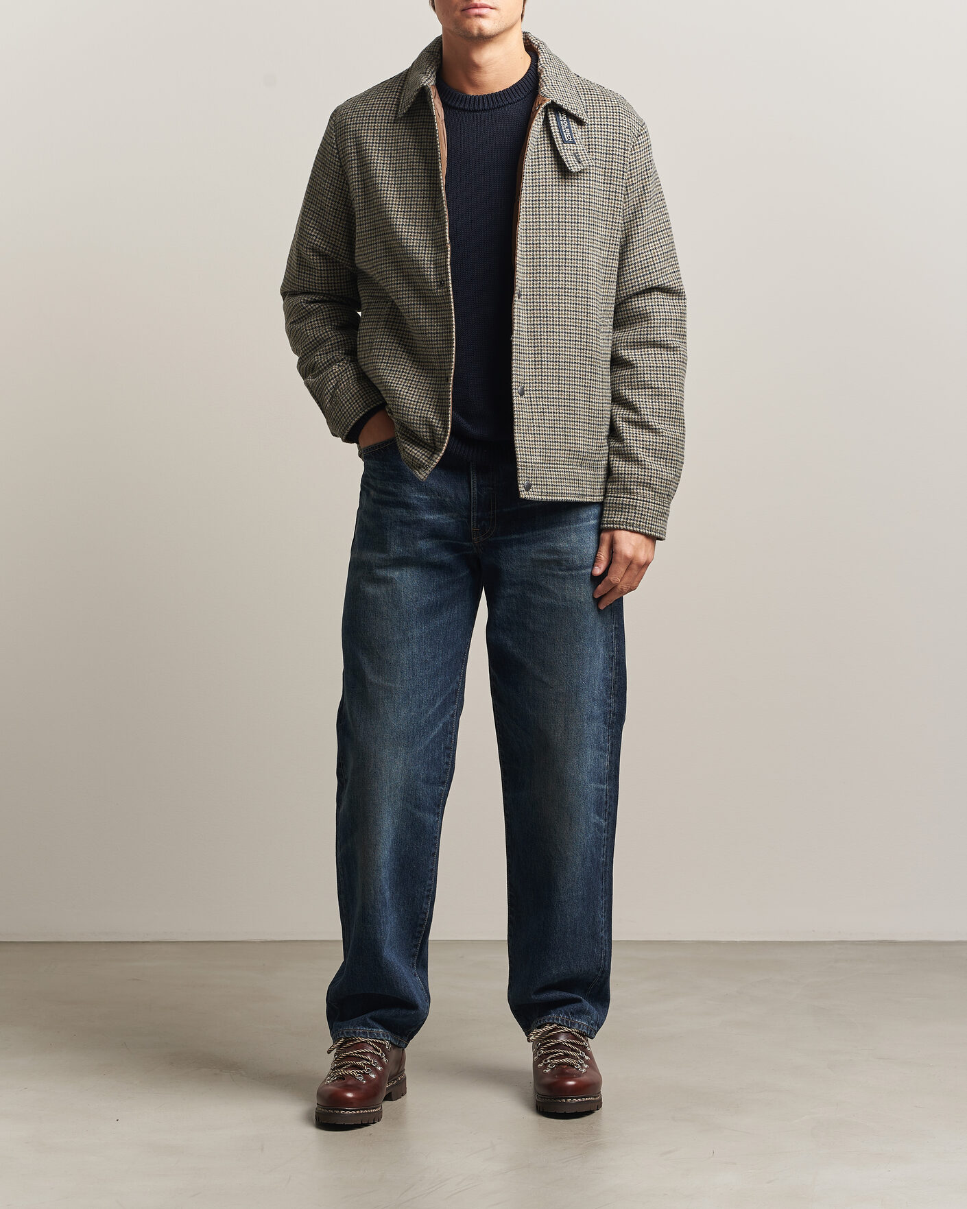 Herre | Jakker | Woolrich | Wool Check Light Padded Keating Shirt Jacket Brown