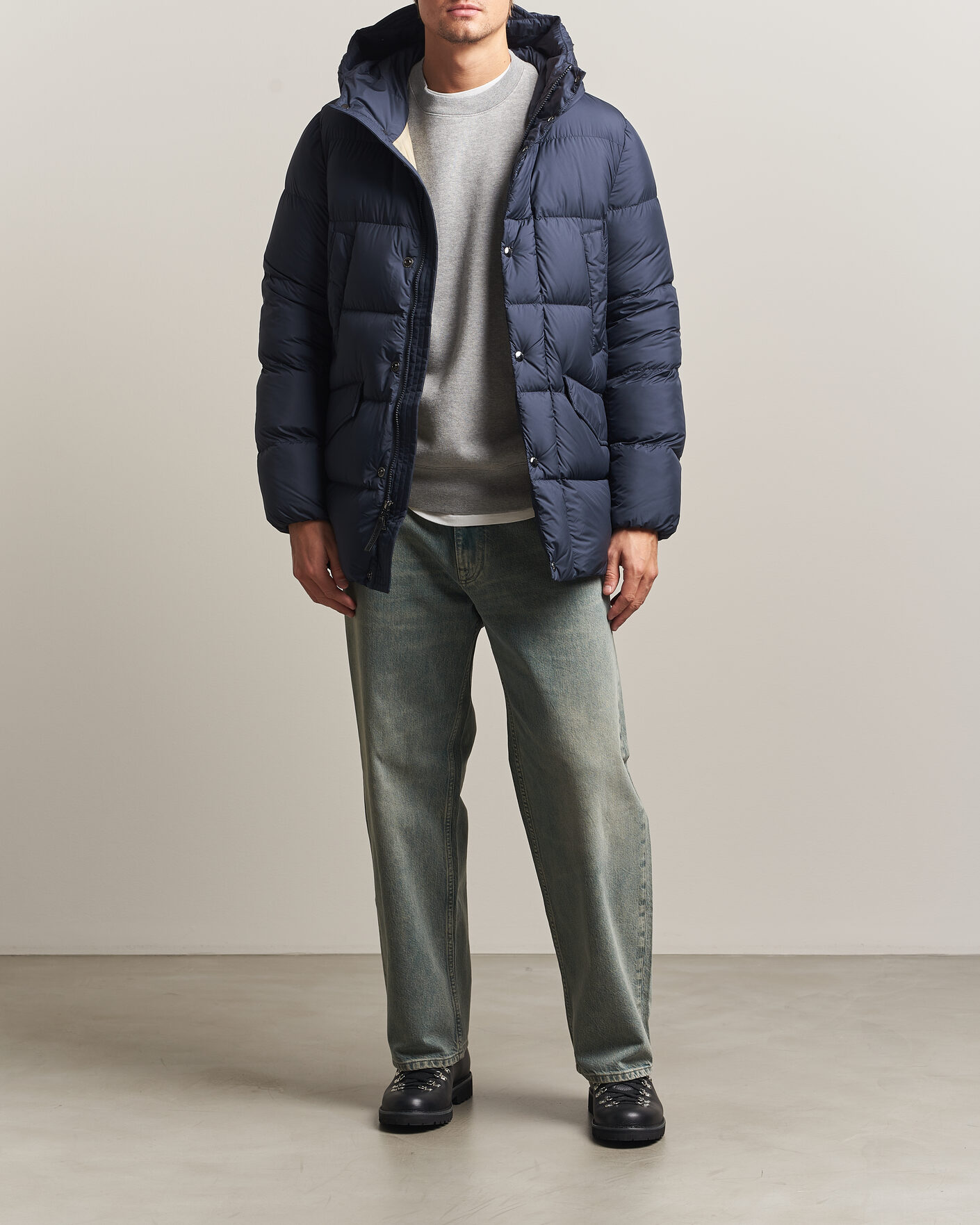 Herre | Jakker | Woolrich | Cloud Davis Parka Melton Blue