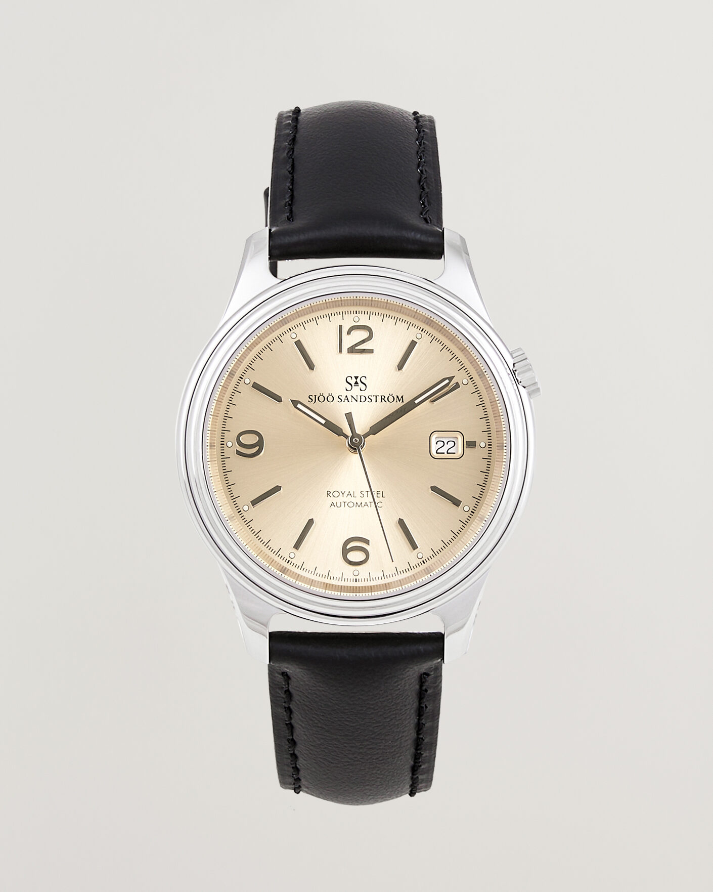 Herre | Sjöö Sandström Royal Steel 41mm Black Calf | Sjöö Sandström | Royal Steel 41mm Black Calf
