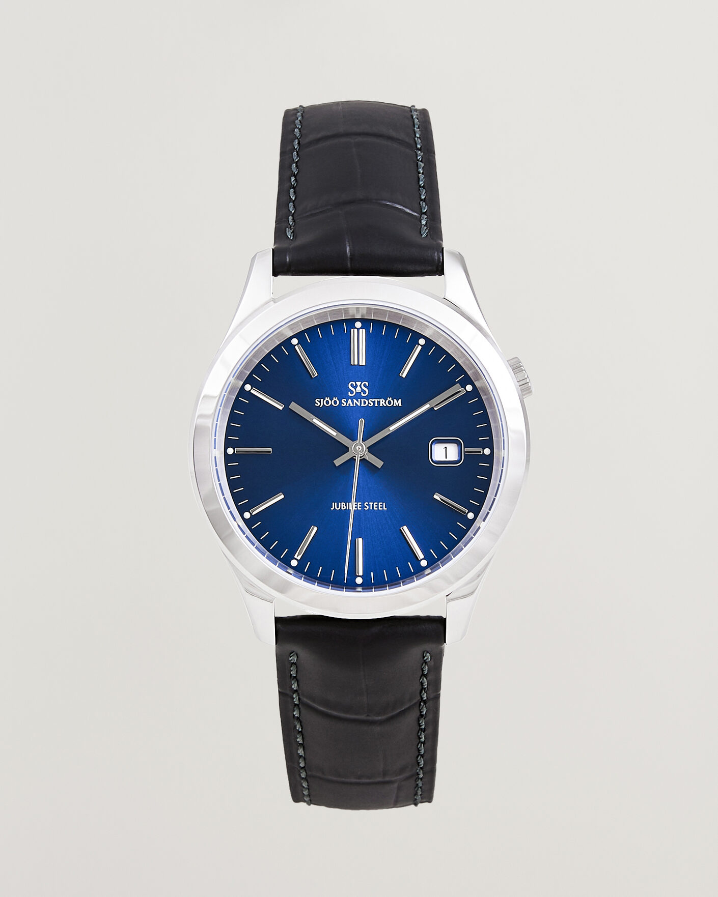Herre | Sjöö Sandström Jubilee Steel Quartz 40mm Black Calf Blue Dial | Sjöö Sandström | Jubilee Steel Quartz 40mm Black Calf Blue Dial