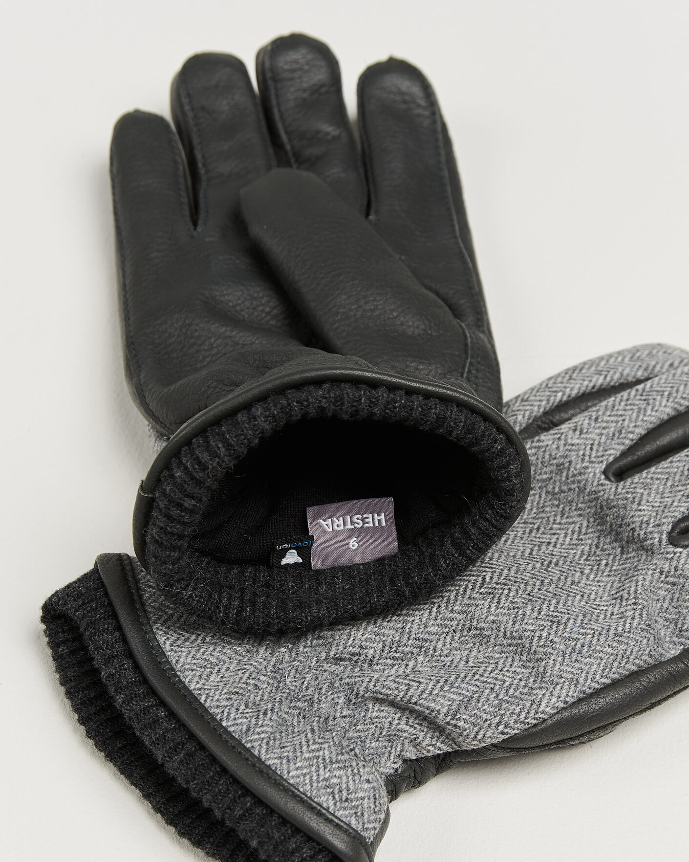Herre | Handsker | Hestra | Wilhelm Herringbone Wool/Elkskin Glove Grey