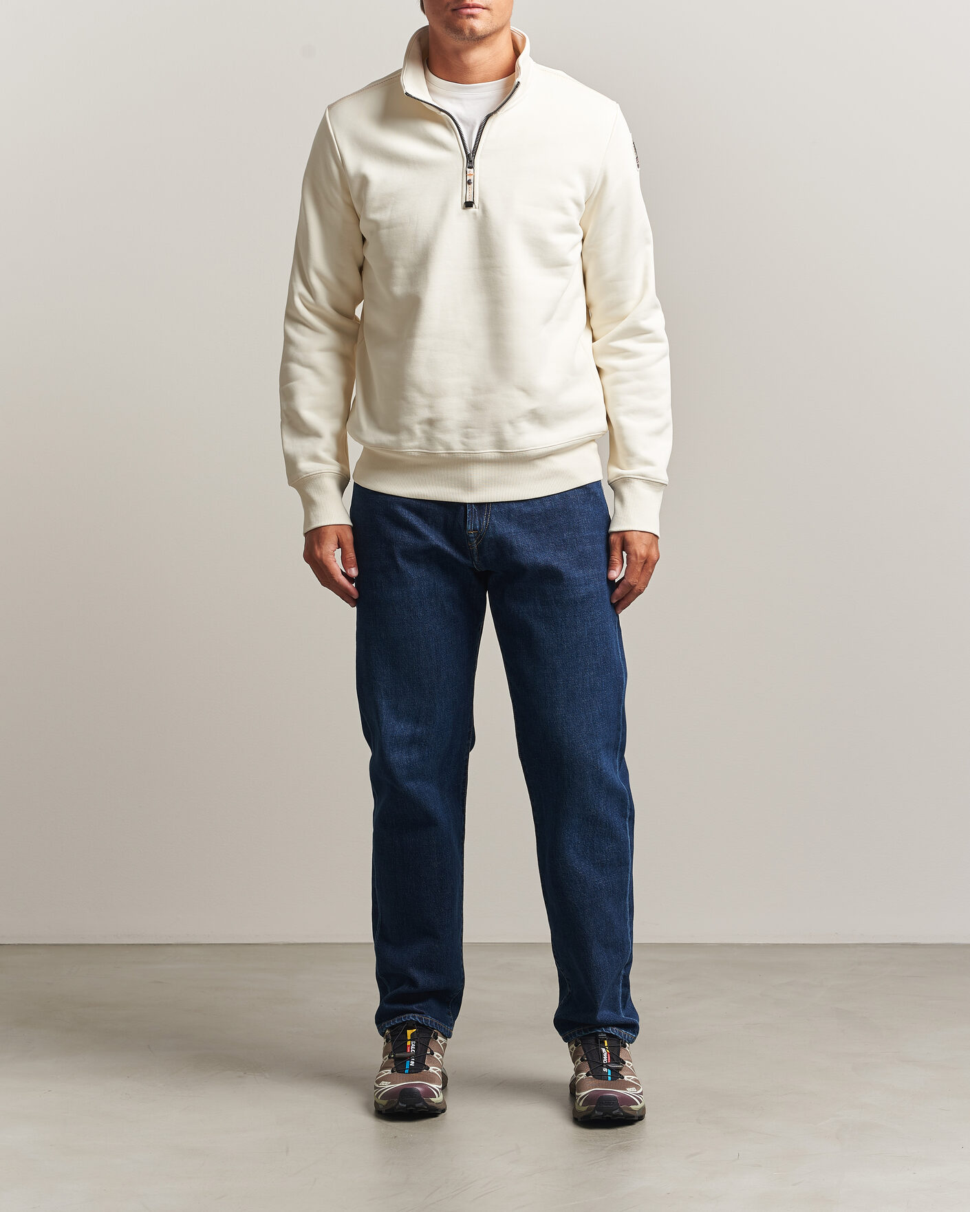 Herre | Trøjer | Parajumpers | Broad Peak Super Easy Half Zip Sweatshirt Warm Ivory