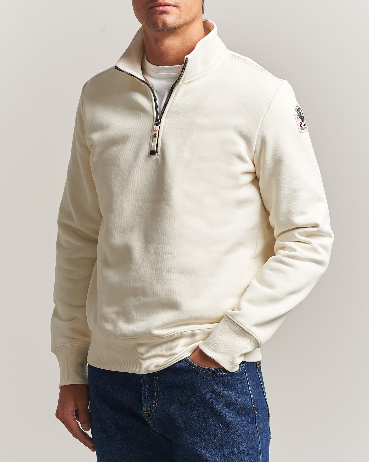 Herre | Trøjer | Parajumpers | Broad Peak Super Easy Half Zip Sweatshirt Warm Ivory