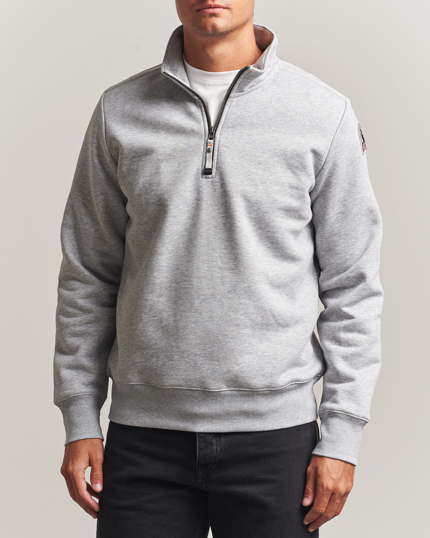 Herre | Trøjer | Parajumpers | Broad Peak Super Easy Half Zip Sweatshirt Ash Grey Melange