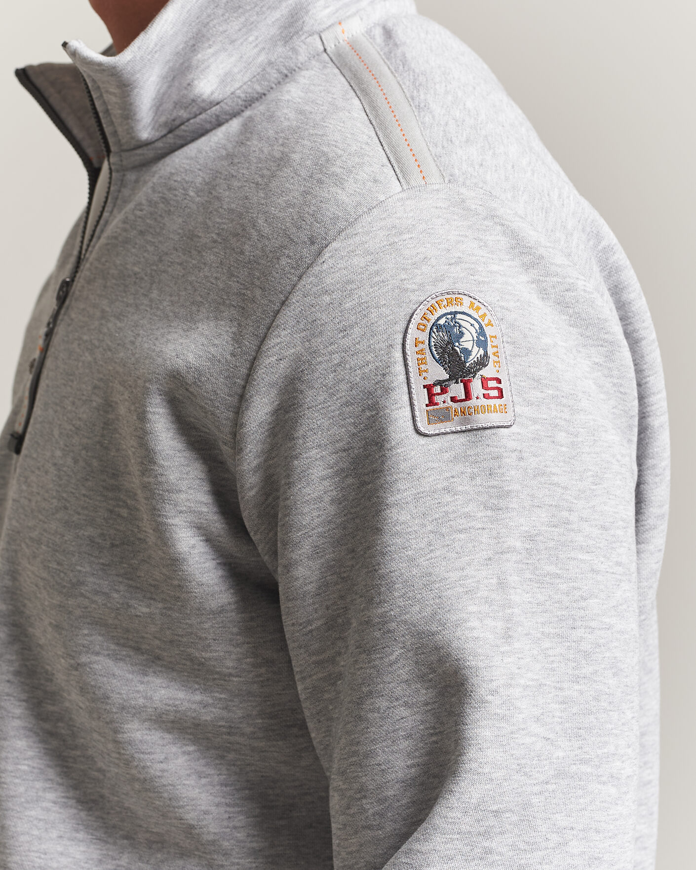 Herre | Trøjer | Parajumpers | Broad Peak Super Easy Half Zip Sweatshirt Ash Grey Melange