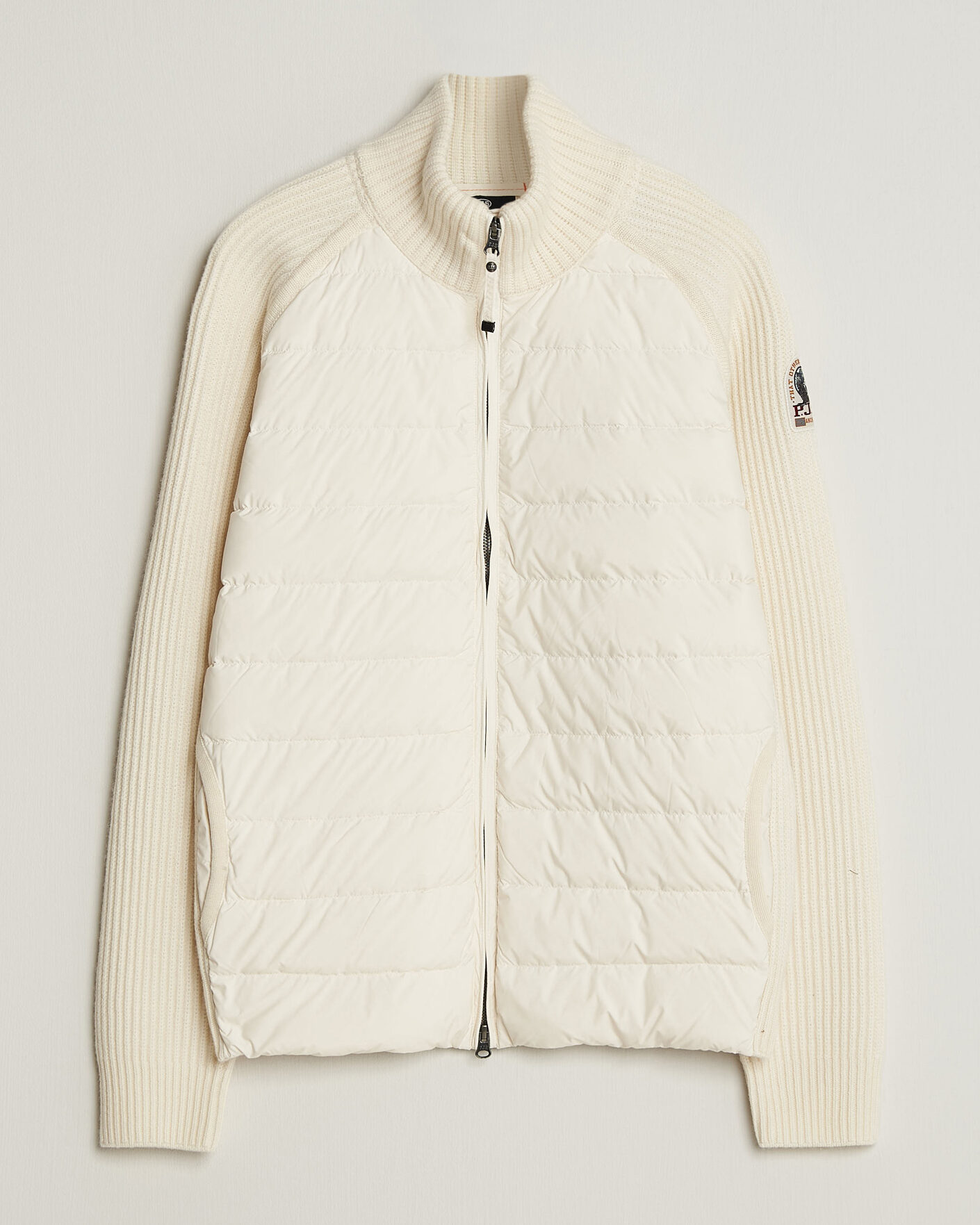 Herre | Jakker | Parajumpers | Olmo Rib Knitted Hybrid Jacket Warm Ivory