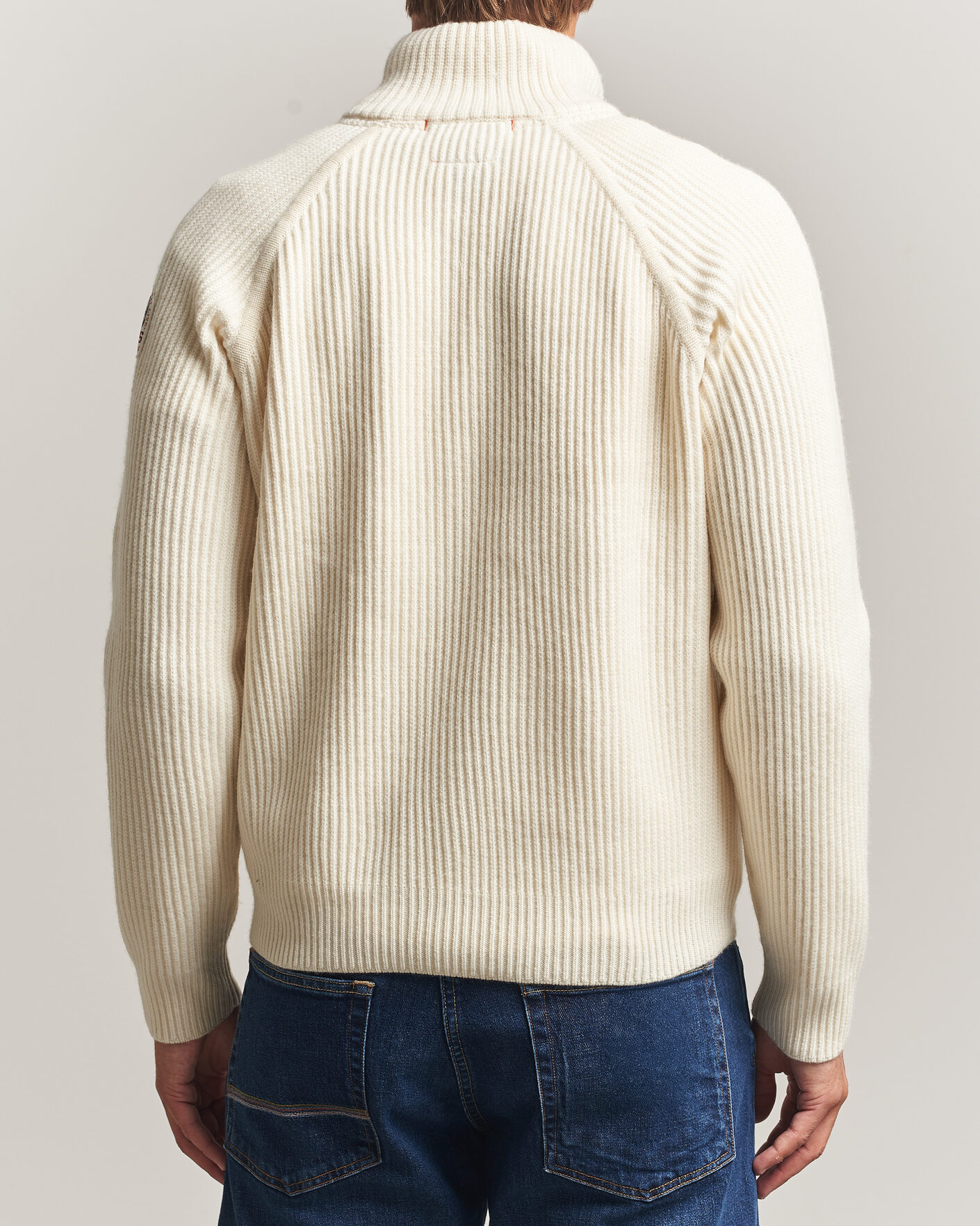 Herre | Jakker | Parajumpers | Olmo Rib Knitted Hybrid Jacket Warm Ivory