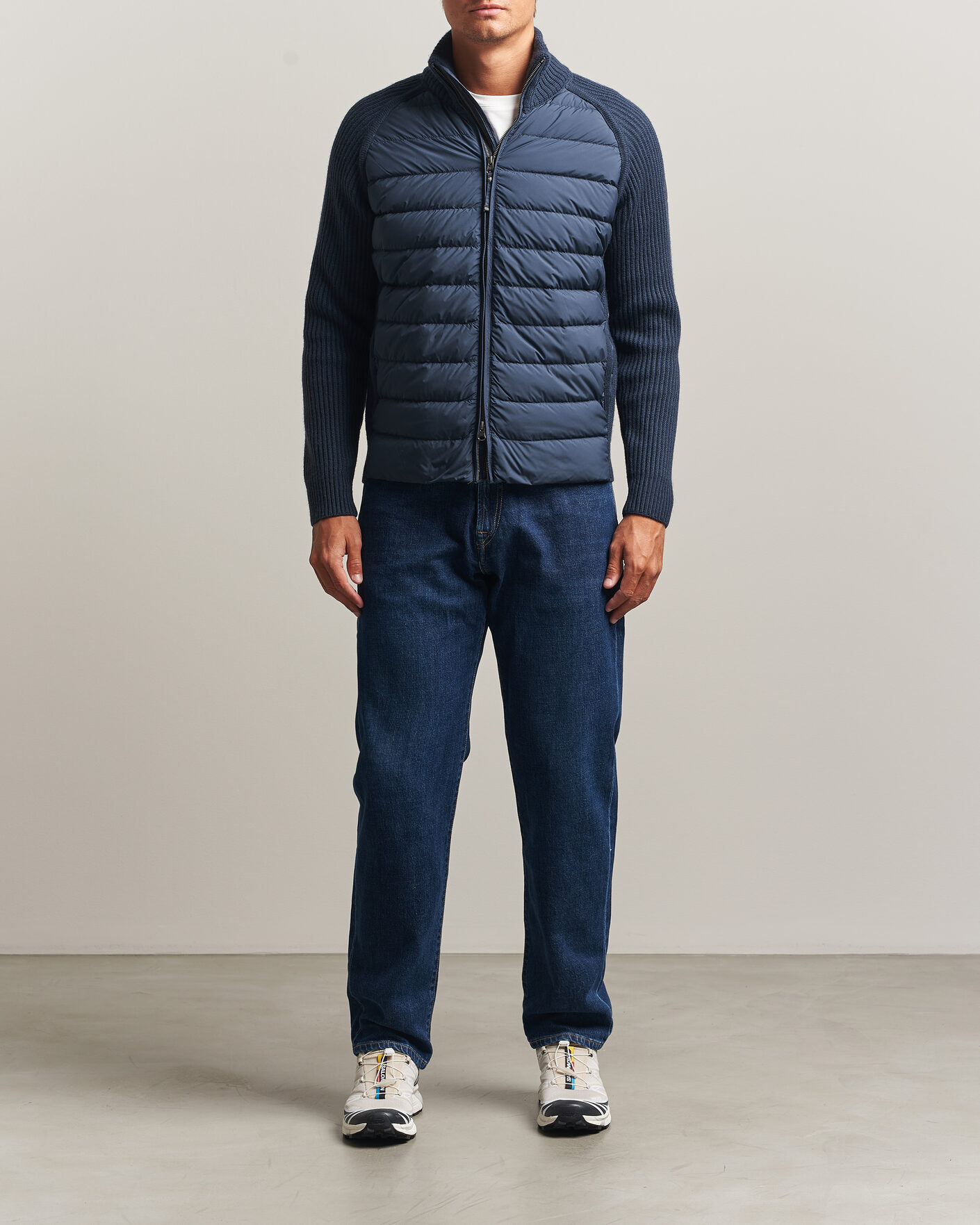 Herre | Jakker | Parajumpers | Olmo Rib Knitted Hybrid Jacket Nine Iron