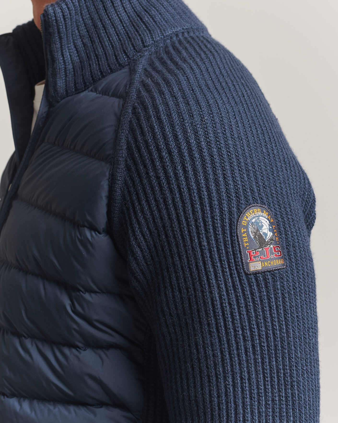 Herre | Jakker | Parajumpers | Olmo Rib Knitted Hybrid Jacket Nine Iron