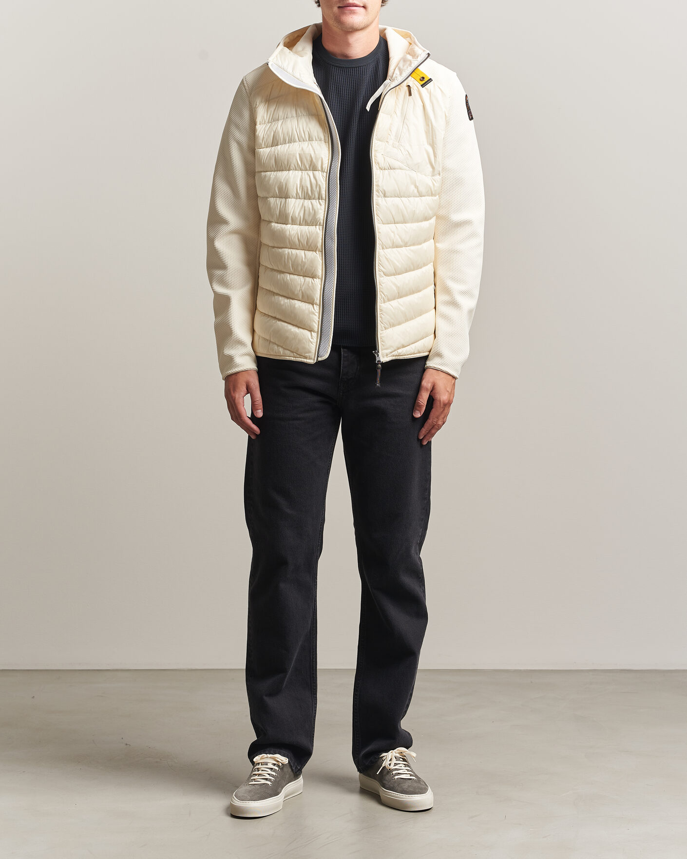 Herre | Jakker | Parajumpers | Nolan Warm Up Hybrid Hooded Jacket Warm Ivory