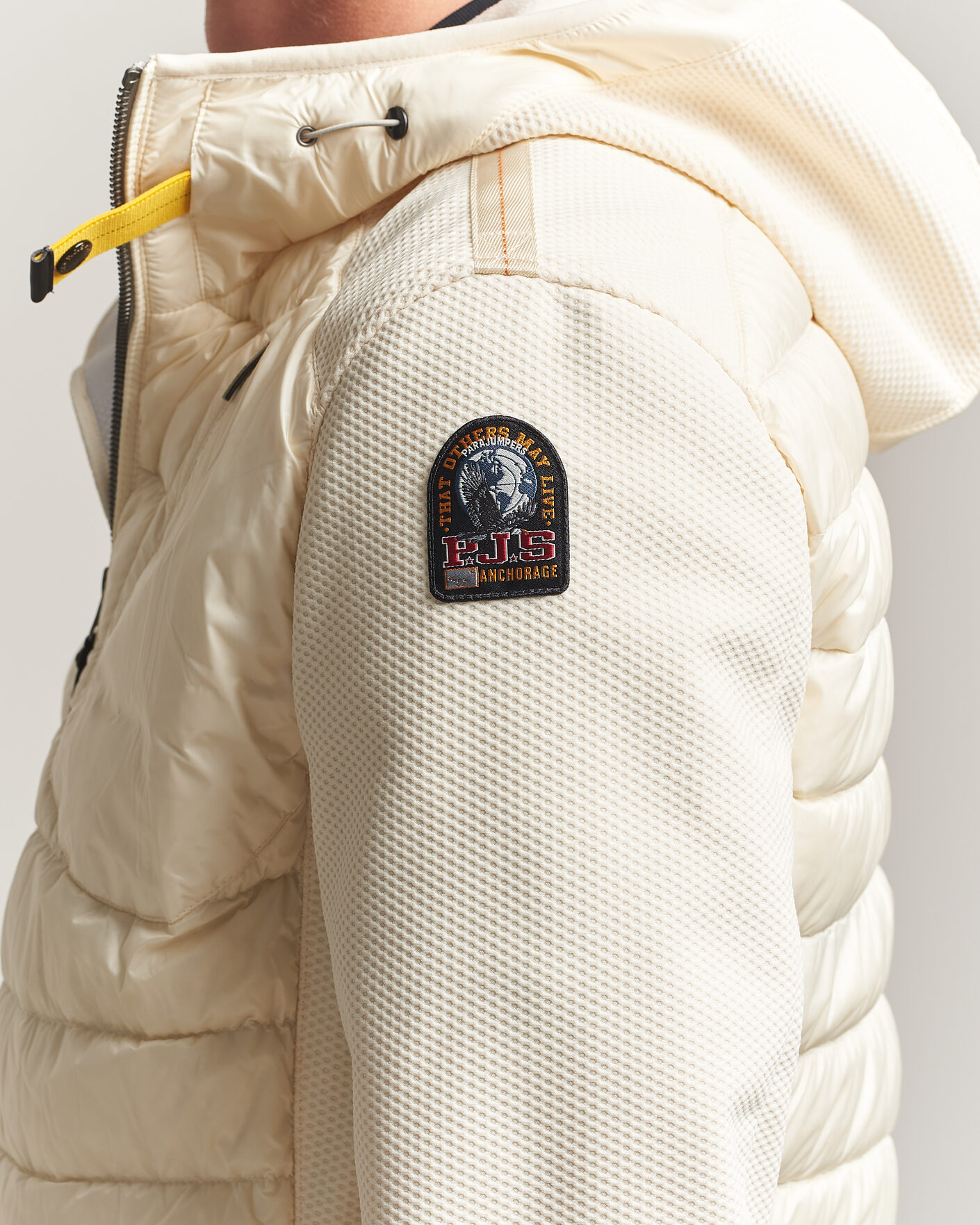Herre | Jakker | Parajumpers | Nolan Warm Up Hybrid Hooded Jacket Warm Ivory