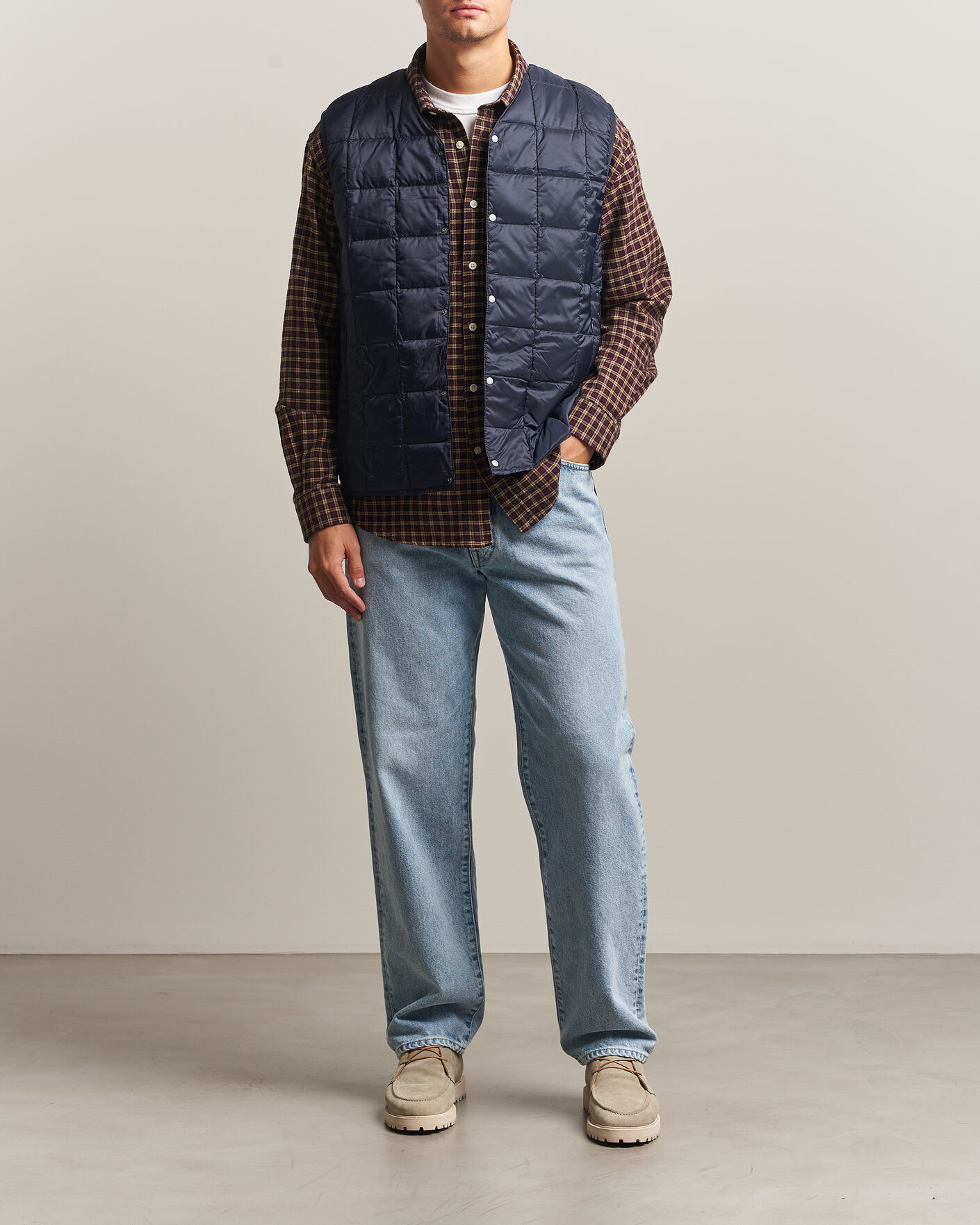 Herre | Veste | TAION | V-Neck Lightweight Down Vest Dark Navy