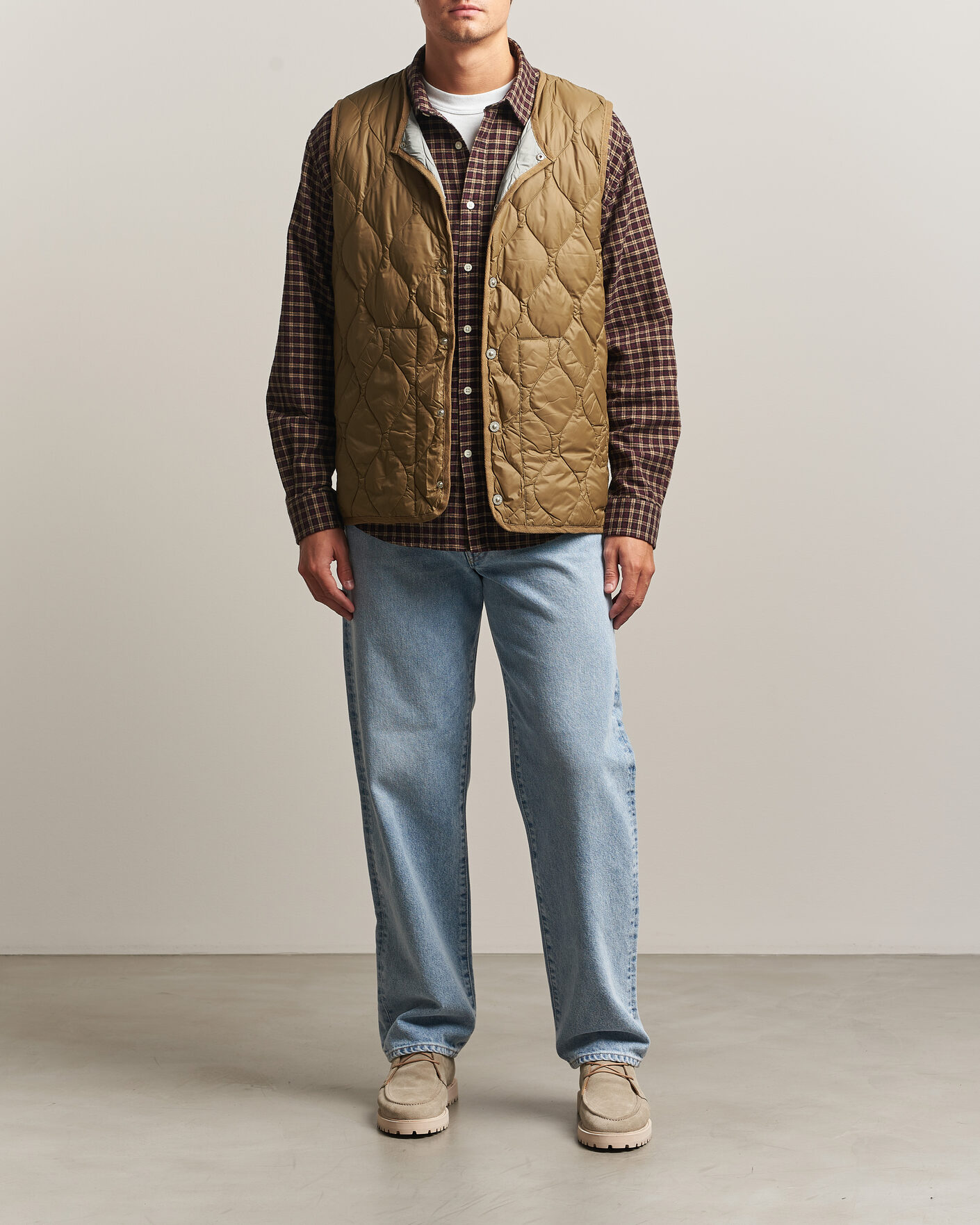 Herre | Veste | TAION | Military Crew Neck Down Vest Dark Khaki Olive