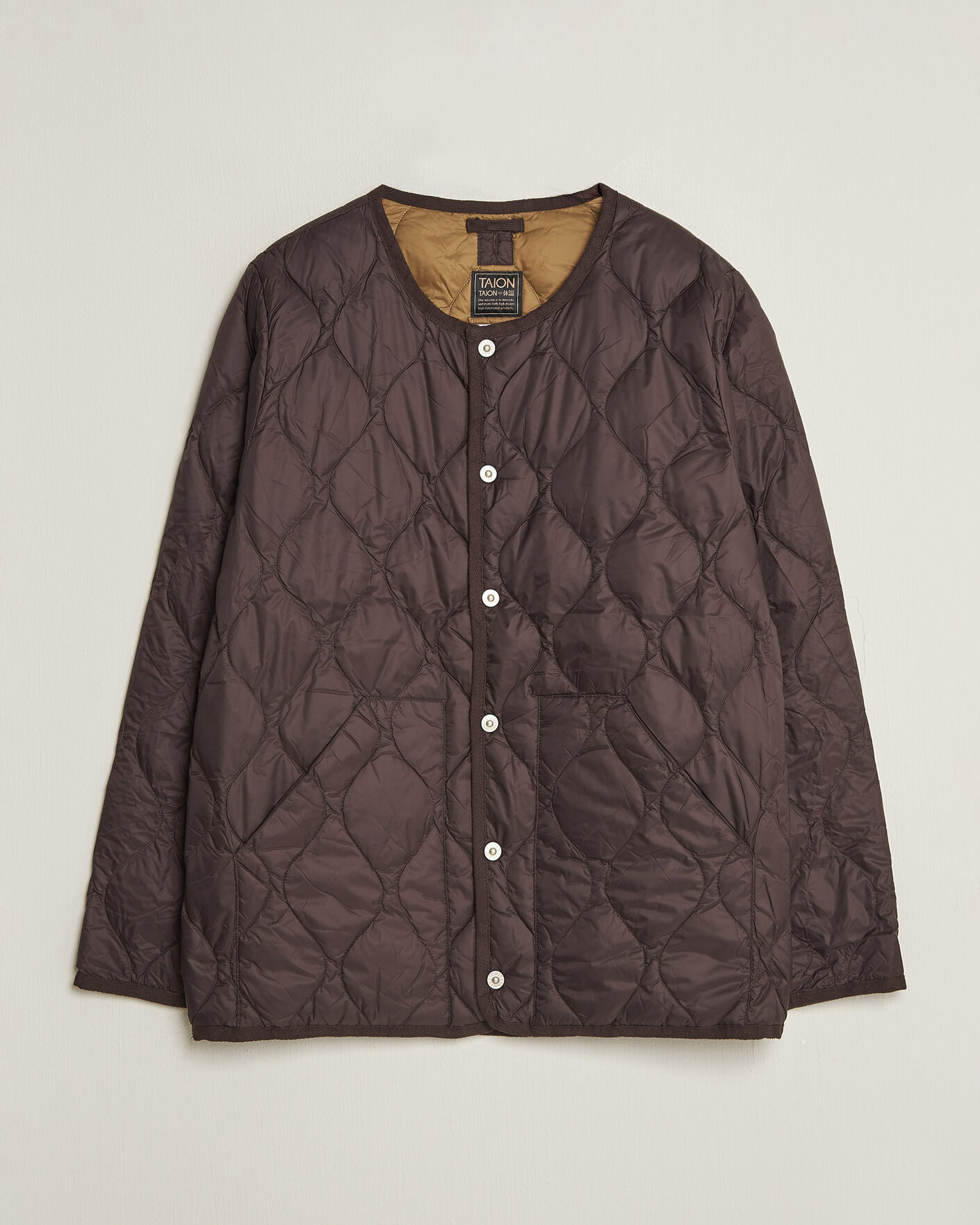 Herre | Jakker | TAION | Military Crew Neck Down Jacket Dark Choco