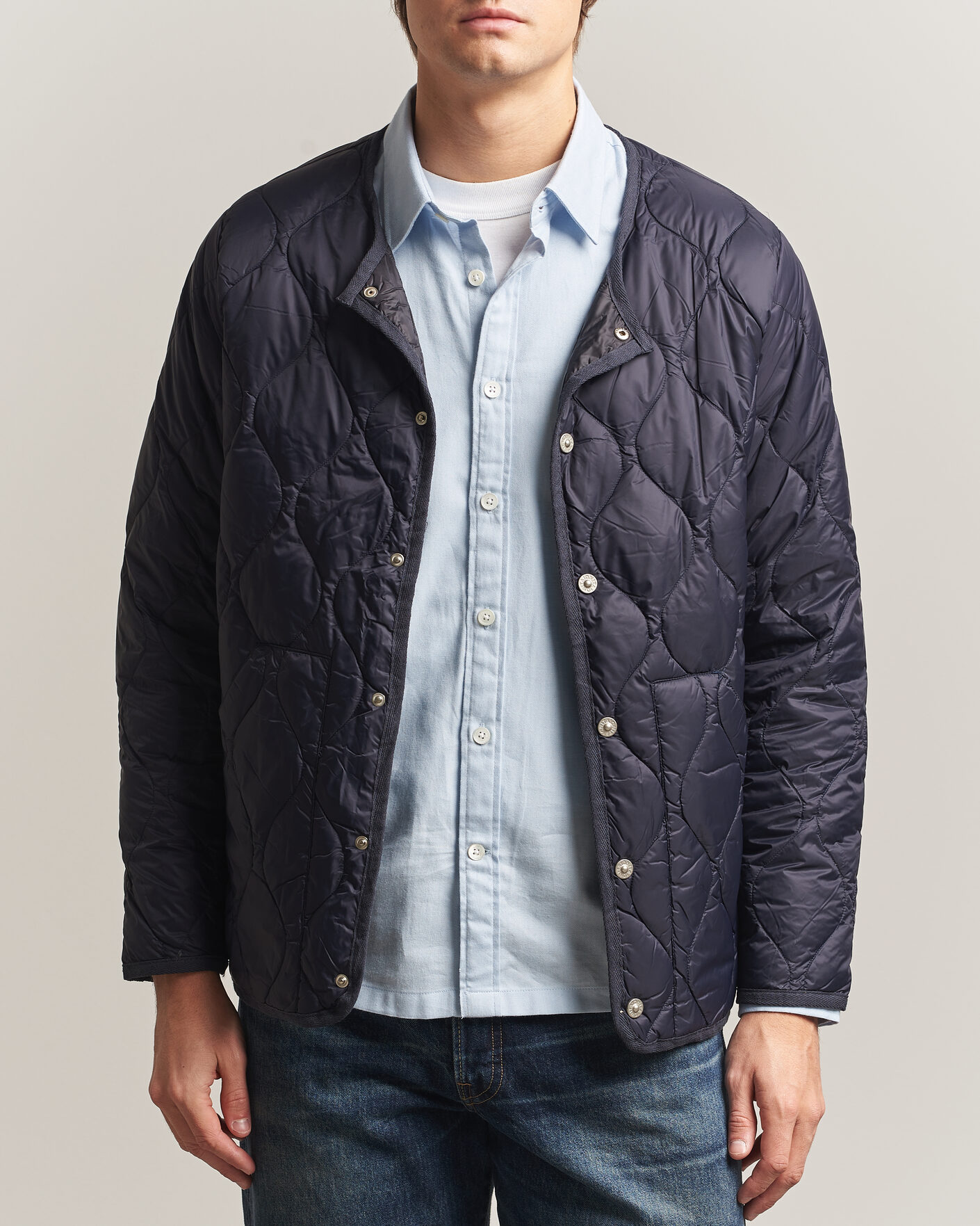 Herre | Jakker | TAION | Military Crew Neck Down Jacket Dark Navy