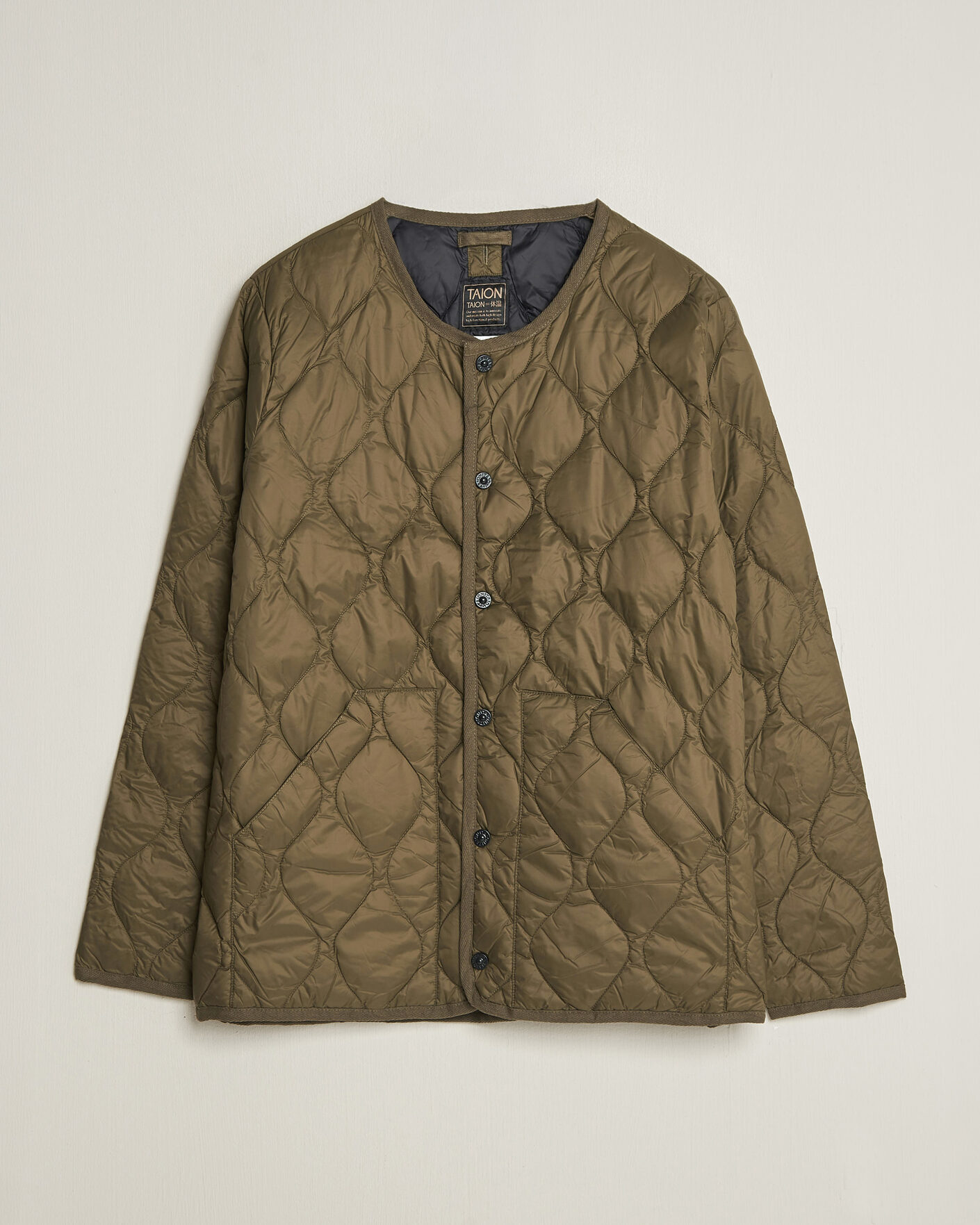Herre | Jakker | TAION | Military Crew Neck Down Jacket Dark Olive