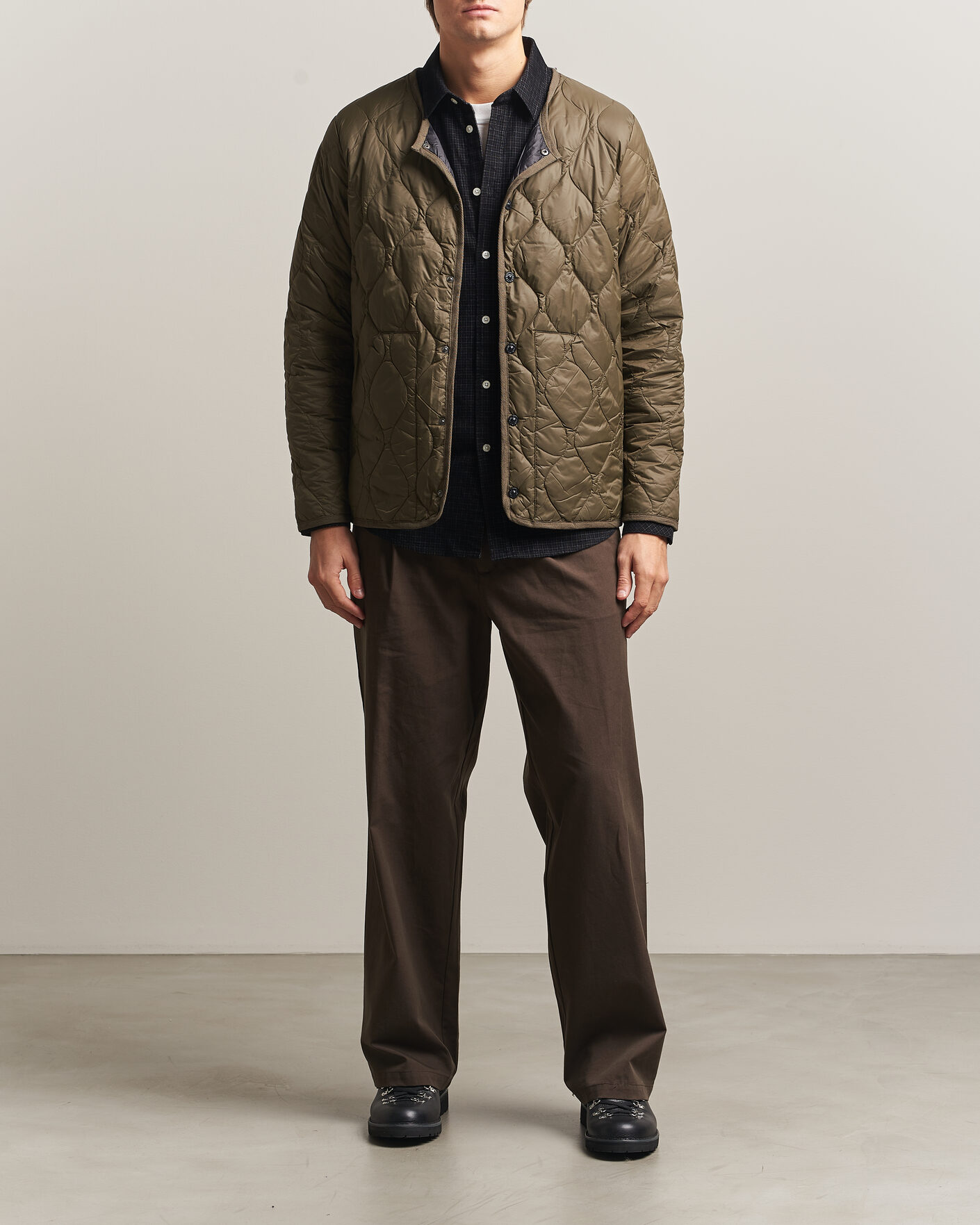 Herre | Jakker | TAION | Military Crew Neck Down Jacket Dark Olive