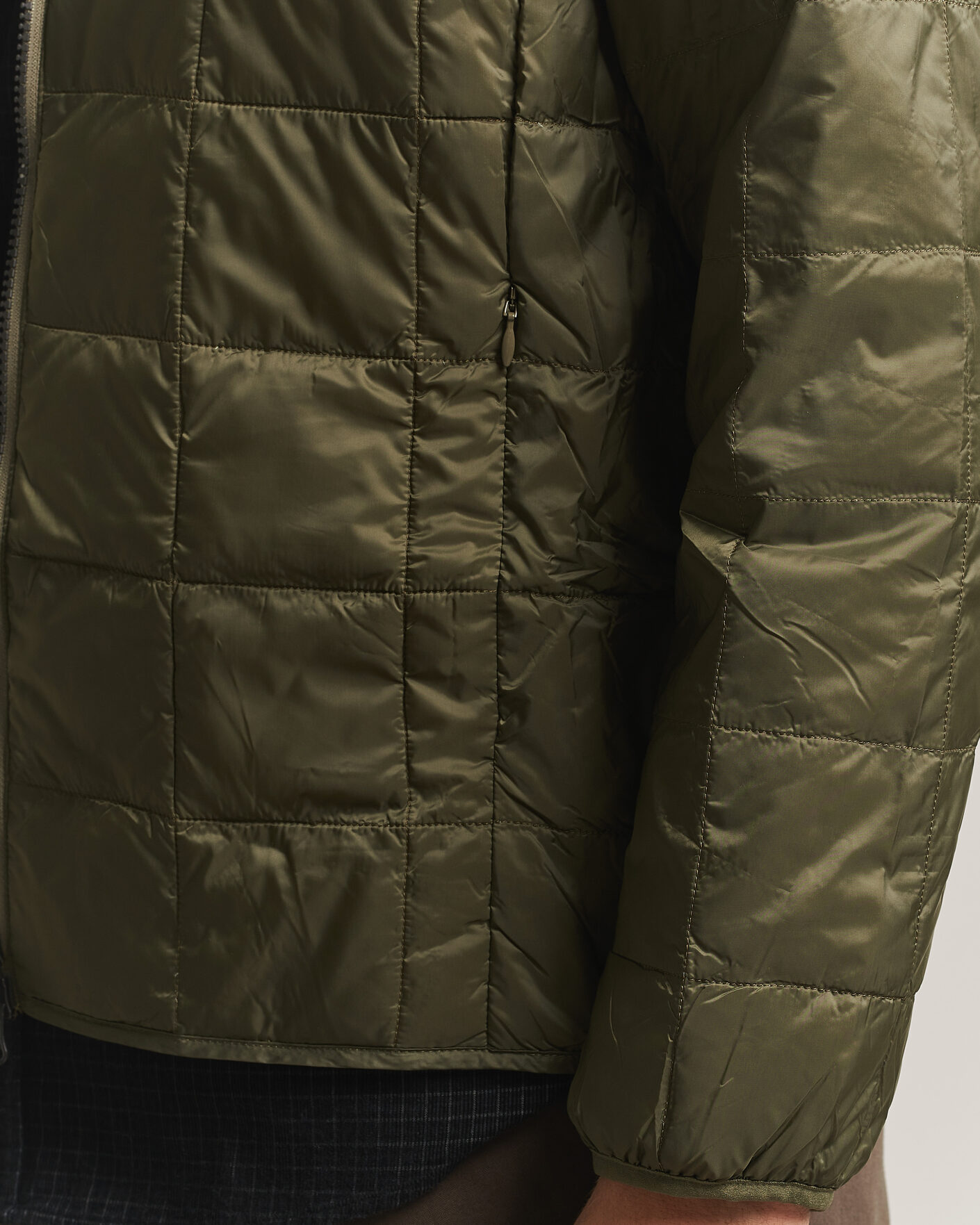 Herre | Jakker | TAION | High Neck Full Zip Lightweight Down Jacket Dark Olive